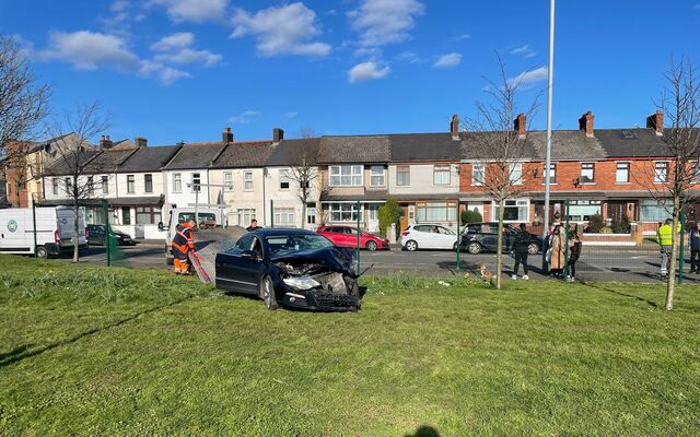 Two hospitalised after three-vehicle collision in North Belfast