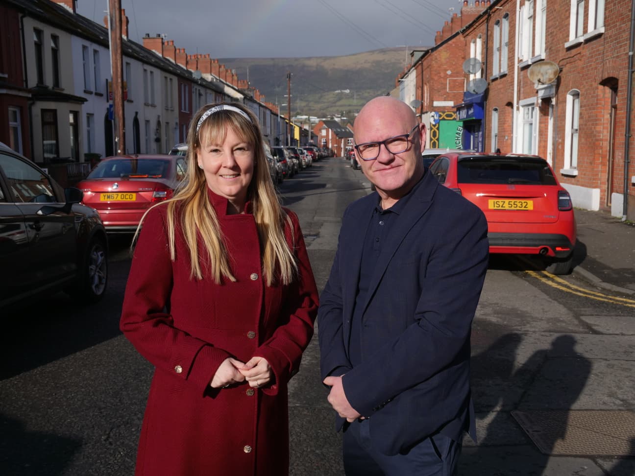 WELCOME: Councillor Claire Canavan and West Belfast MP Paul Maskey in Cavendish Street