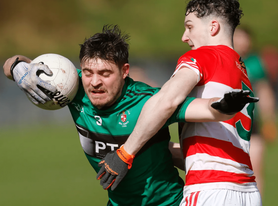 DERBY: Sarfield\'s and St Paul\'s clashed in the top flight on Sunday afternoon