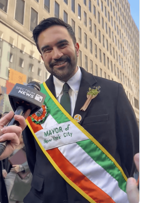 PRINCIPLE: \"The best people to listen to are the Irish\", says Mayor Mamdani