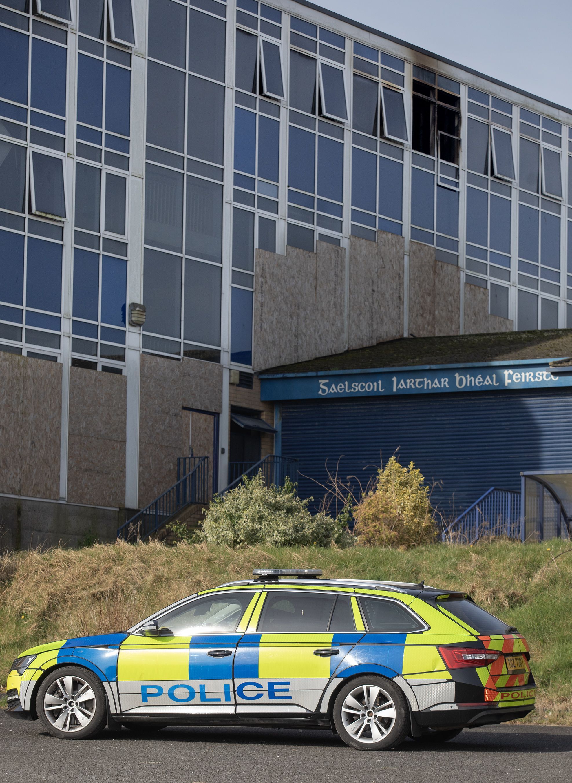 DANGER: Police were still at the scene on Friday morning