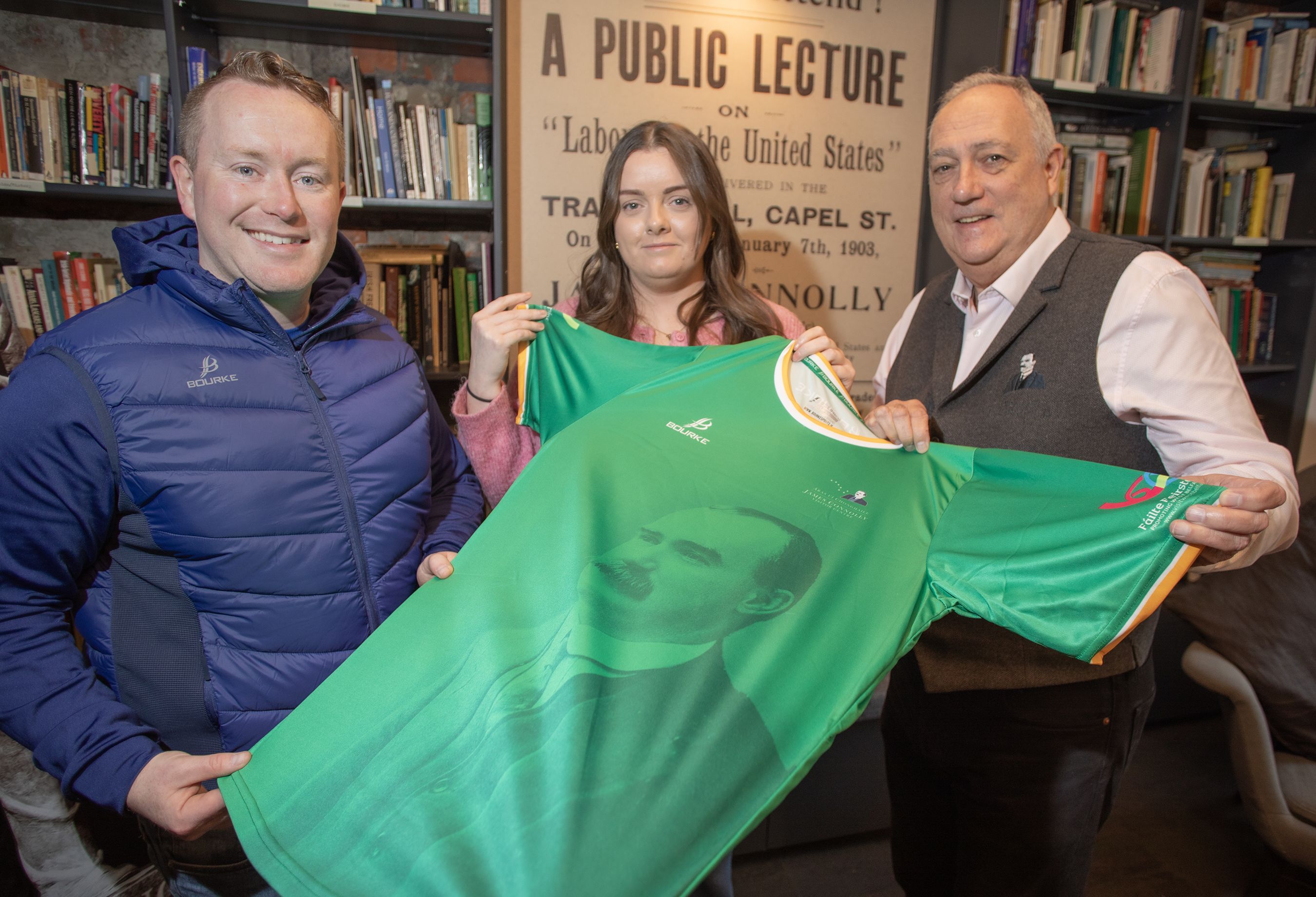 NEW JERSEY: Simon Doherty from Bourke Sports with Eimear Hargey and Séanna Walsh from Áras Uí Chonghaile