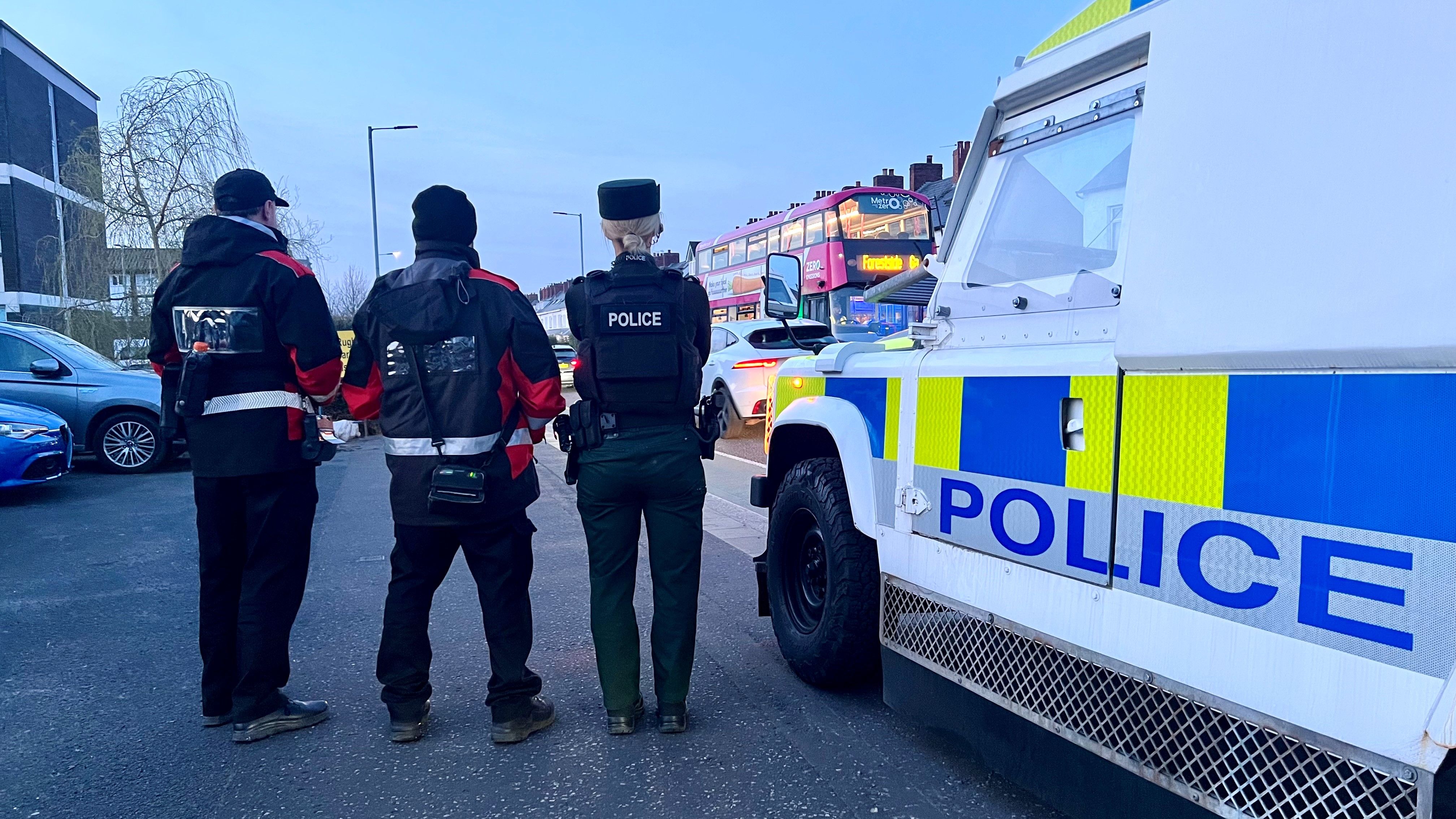 CLAMPDOWN: A PSNI/traffic attendants operation at a recent Ulster Rugby match