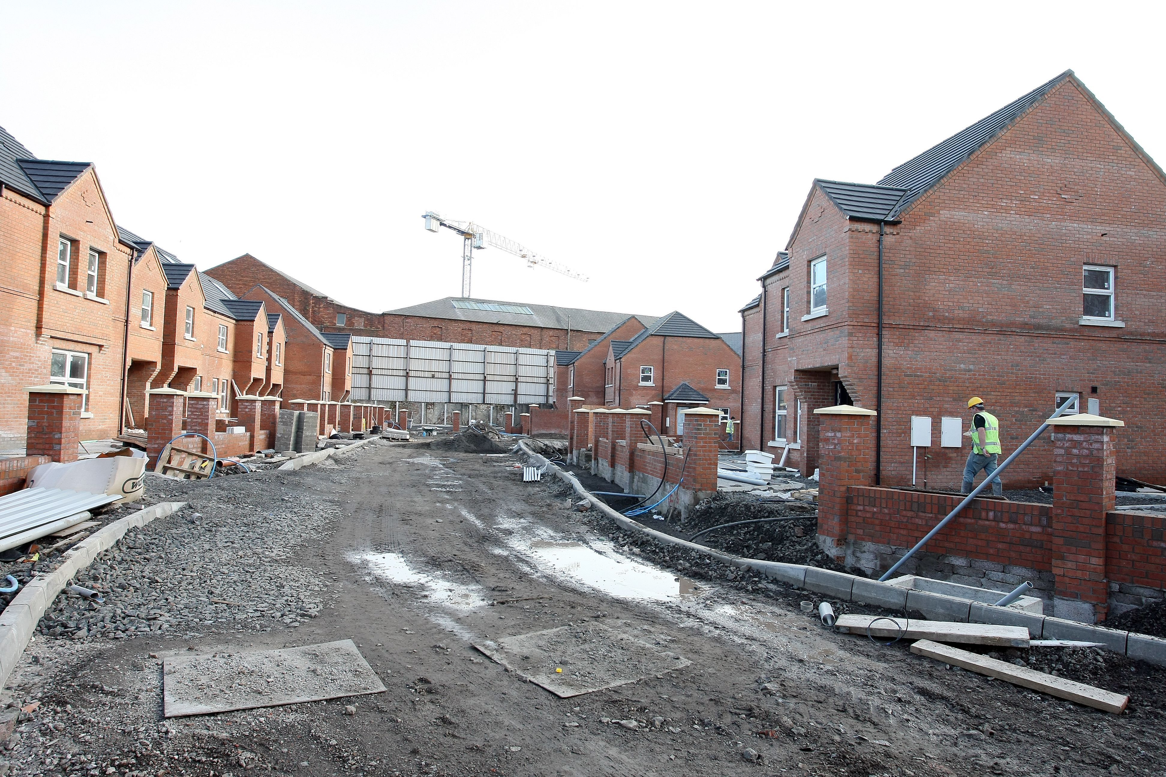 BUILD IT AND THEY SHALL COME: A construction site at Conway Street in West Belfast in 2008. That year, 9,810 houses were completed across the North 