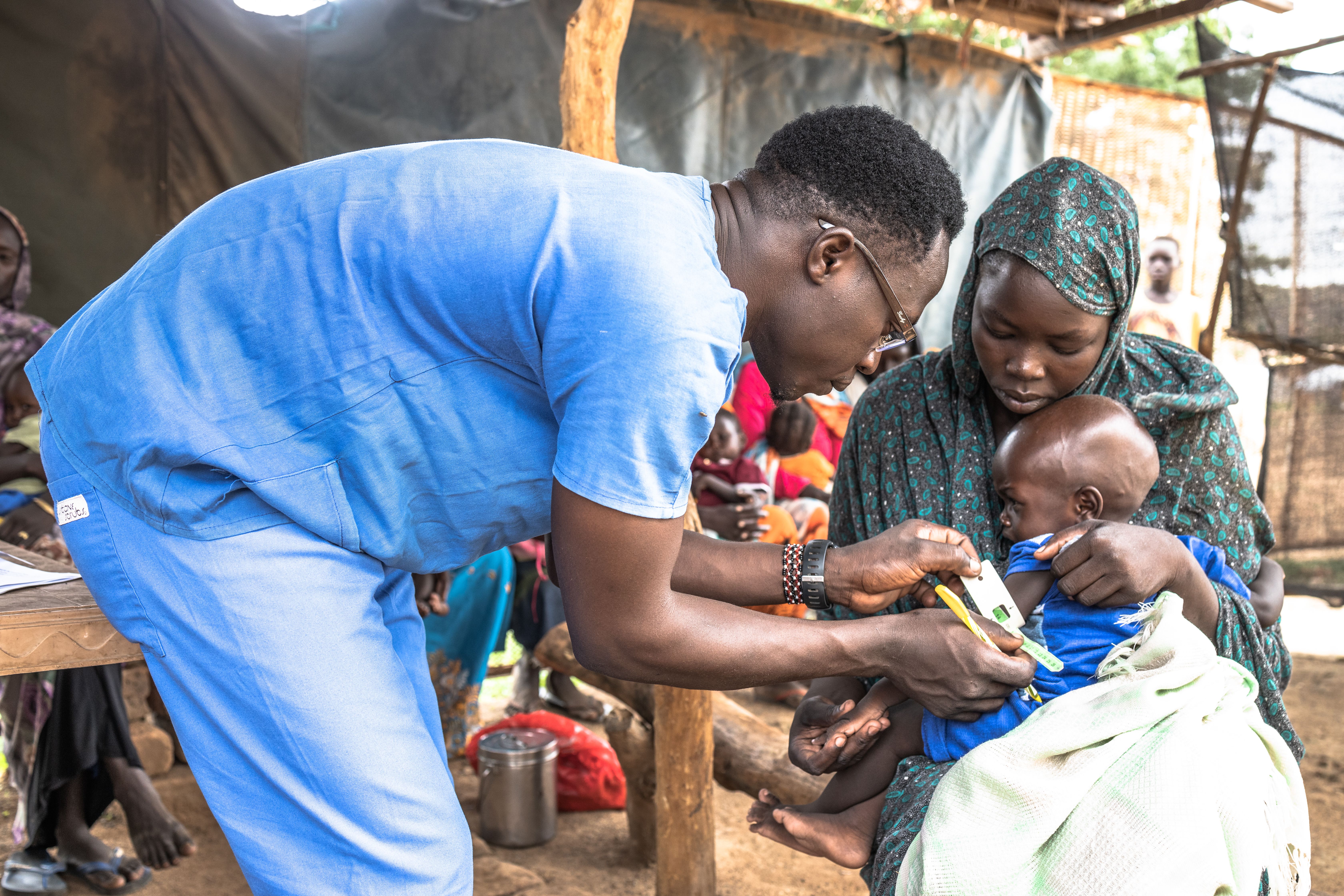 AID: Saida brought her son Tiranus (2) to the malnutrition clinic run by Trócaire in Thobo county, Sudan. Sudan is seeing the world’s biggest humanitarian crisis with 25 million people in need of aid
