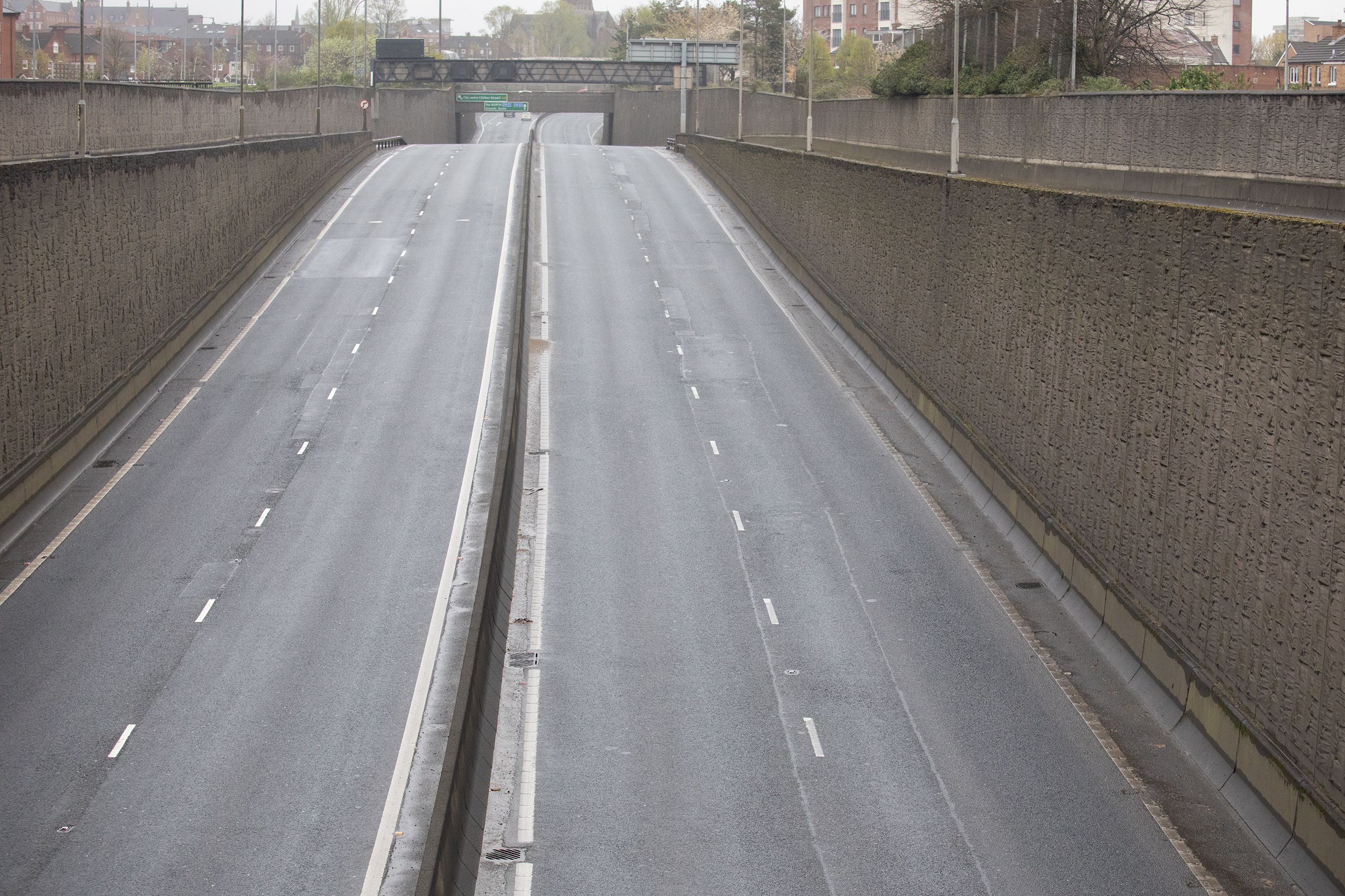 BLOCKADE?: The scene on the Westlink after 2pm today as drivers stayed away