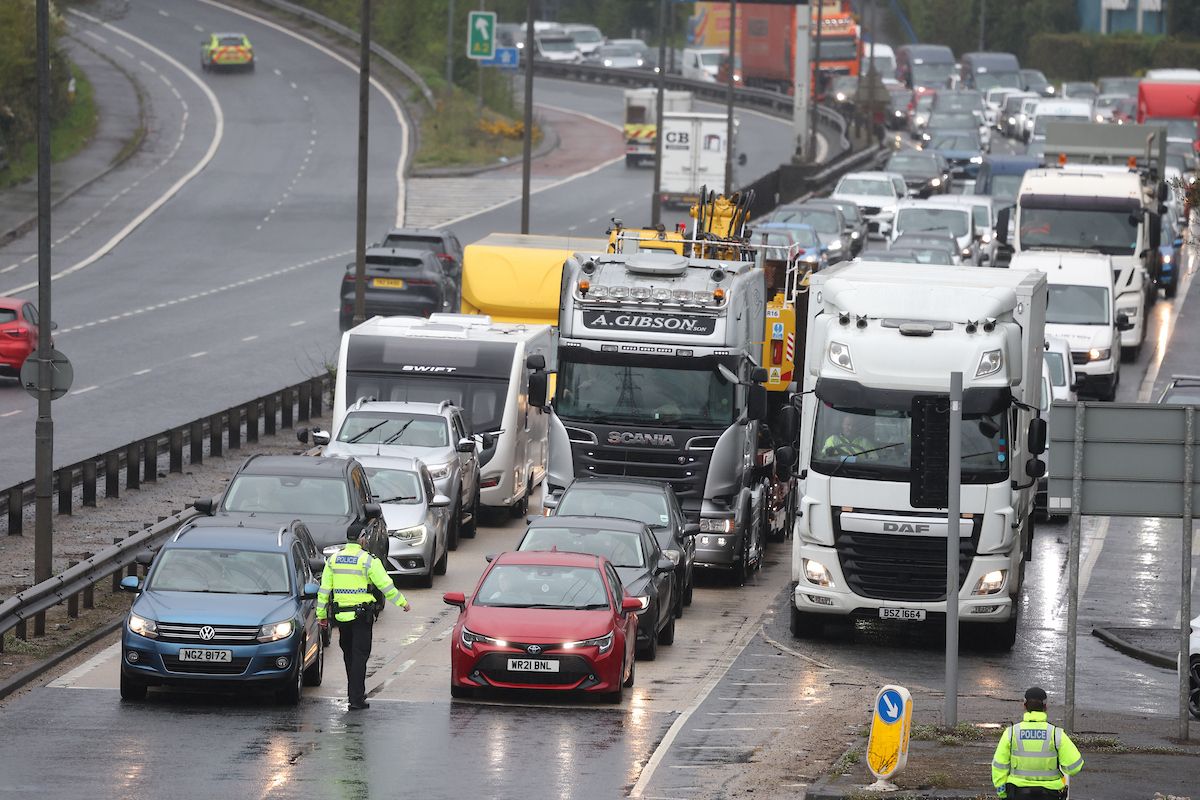 FUEL PROTEST: Traffic on the Sydenham Bypass on Tuesday 