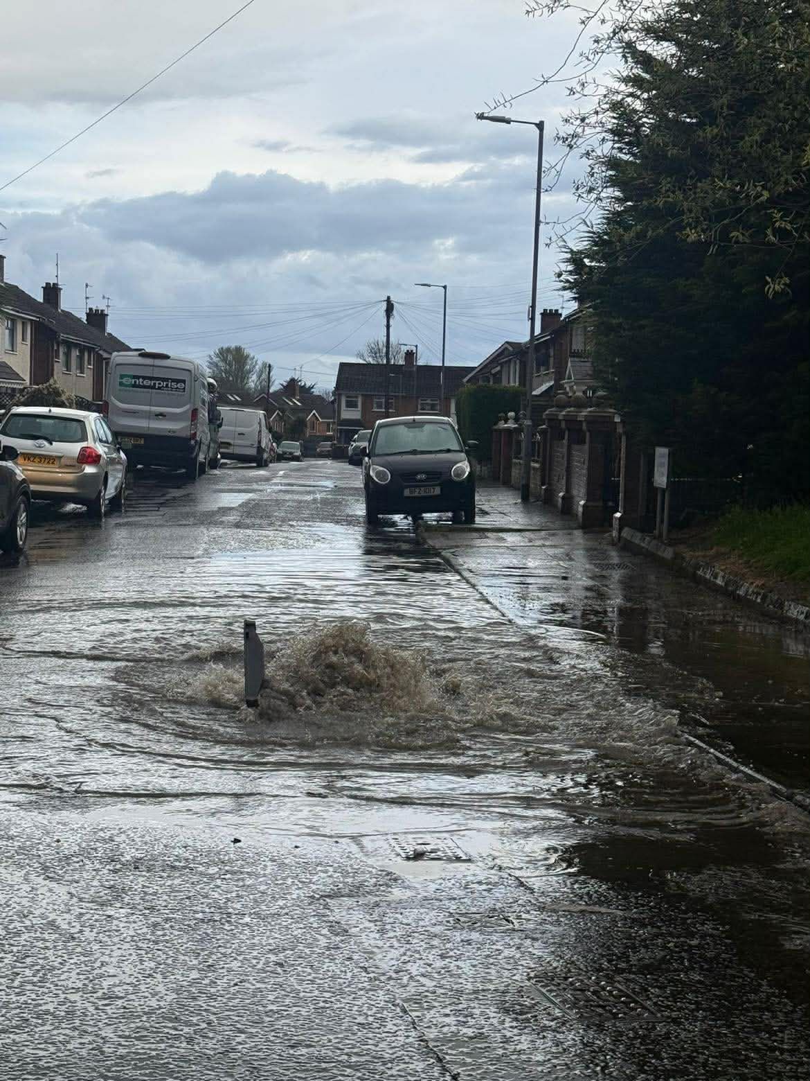 FLOODING: A manhole cover erupts on Norfolk Road
