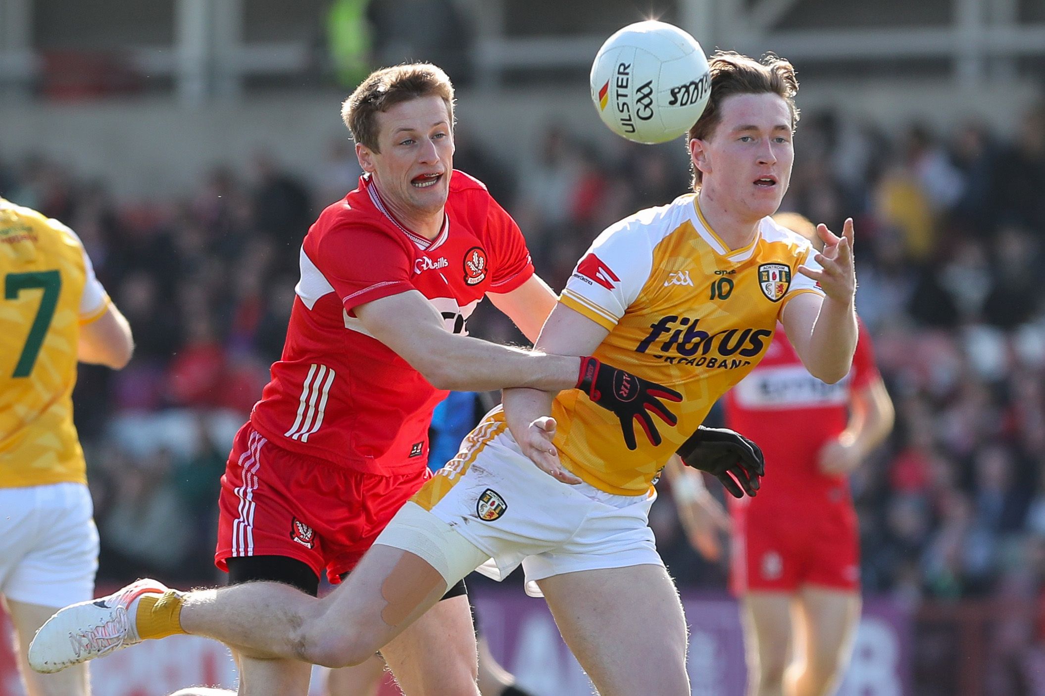 PLAY AWAY: Conor Hand contests with Brendan Rogers