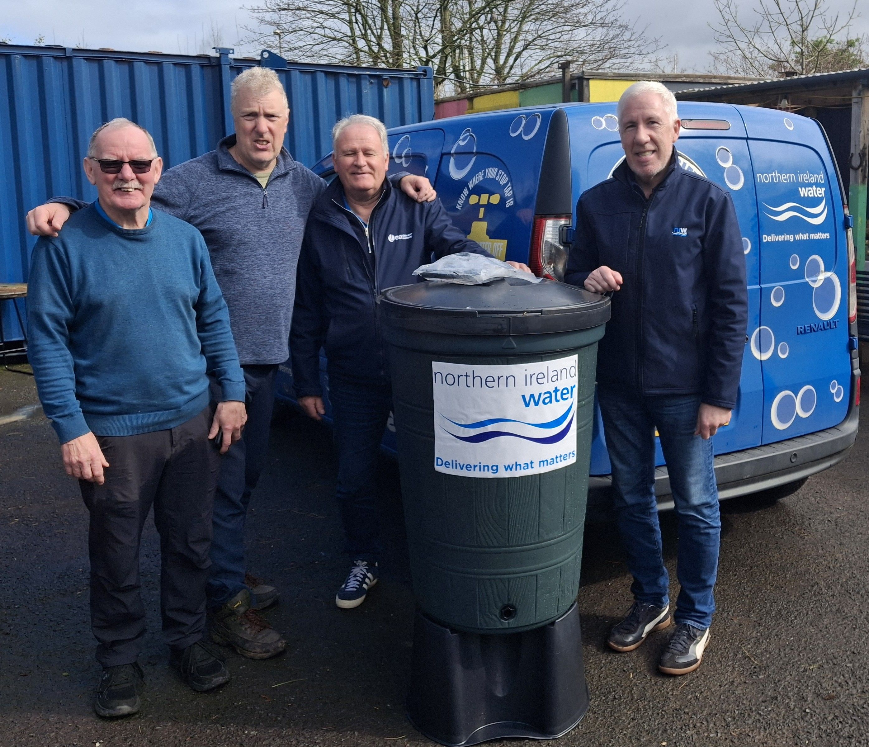 ENVIRONMENTAL MANAGEMENT: The new waterbutt arrives at Naomh Gall GAC
