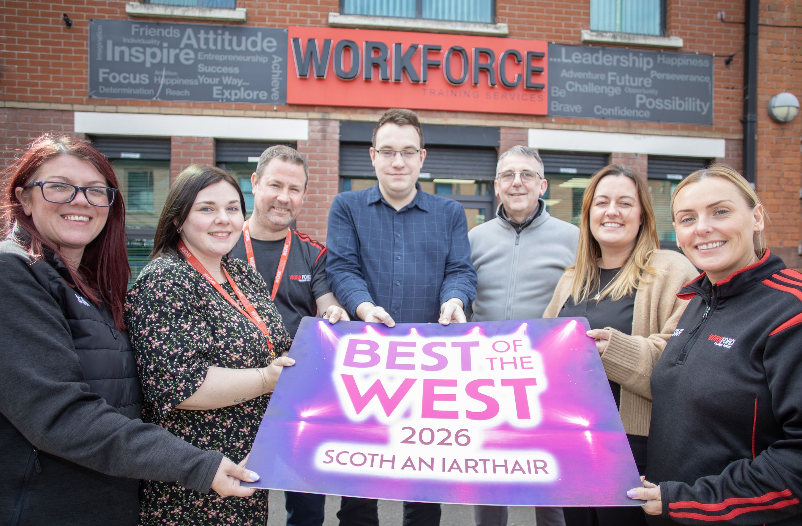 BEST OF THE WEST: Conor McParland from Andersonstown News with the Workforce team