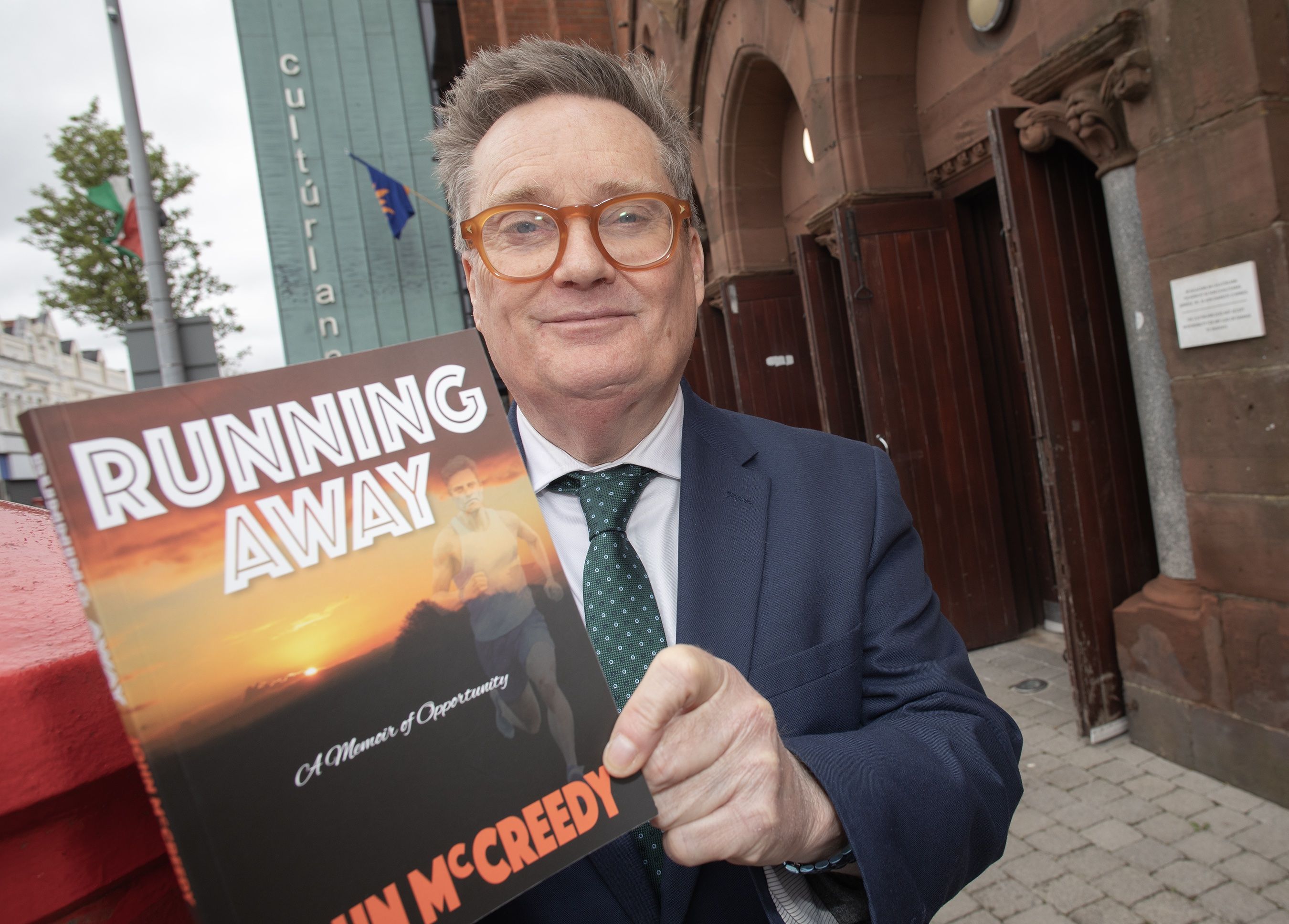 NEW BOOK: John McCreedy outside the Cultúrlann with his new book \'Running Away\'