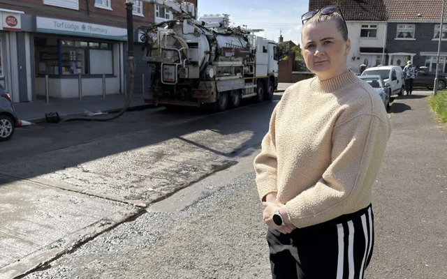 Hopes that work will prevent further flooding at Turf Lodge shops