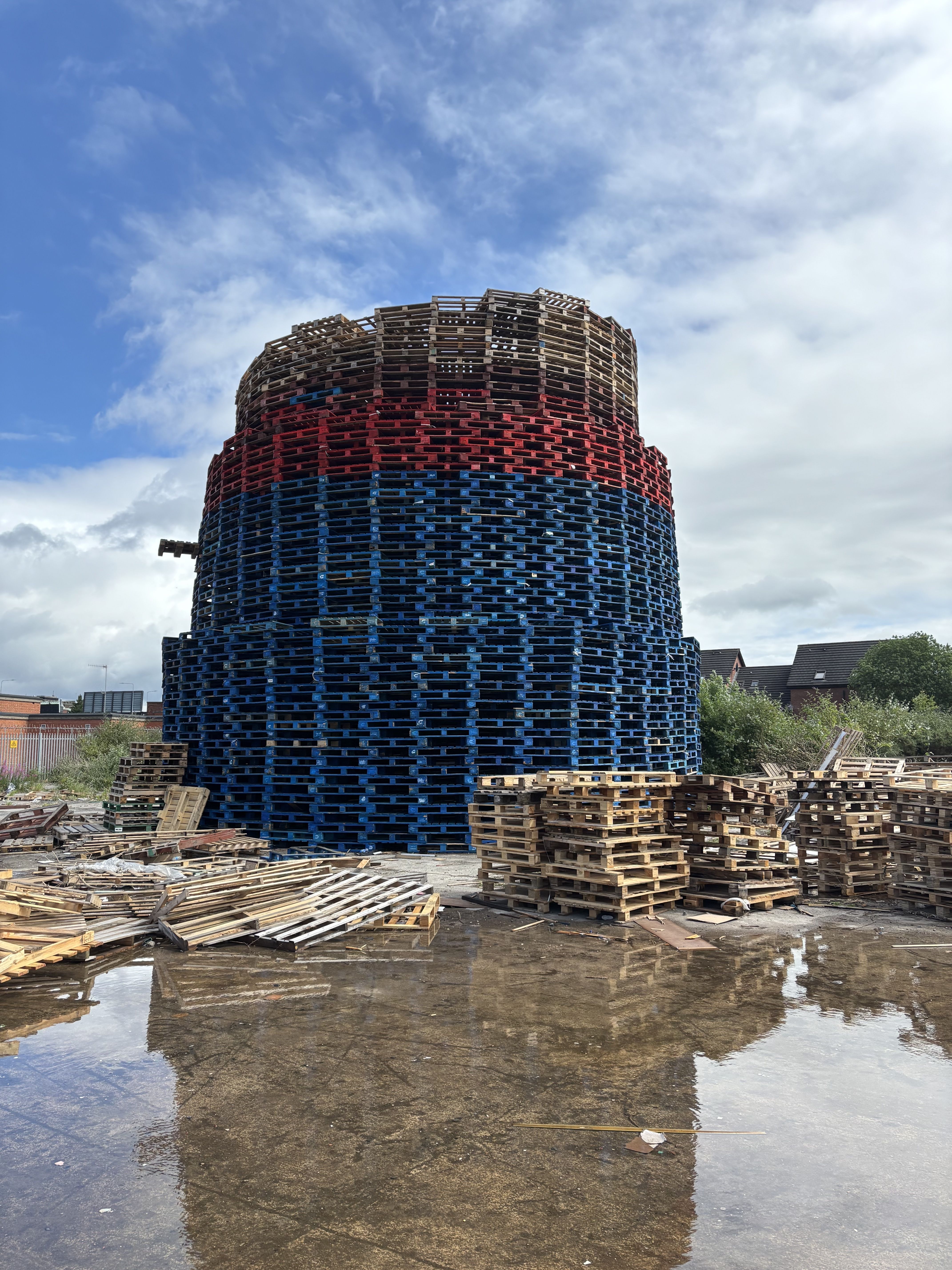 DÈJÀ-VU: The bonfire on an asbestos-tainted site in South Belfast has reared its ugly head again