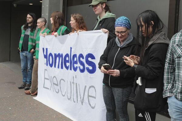 Protest held at Housing Executive offices after West Belfast family eviction