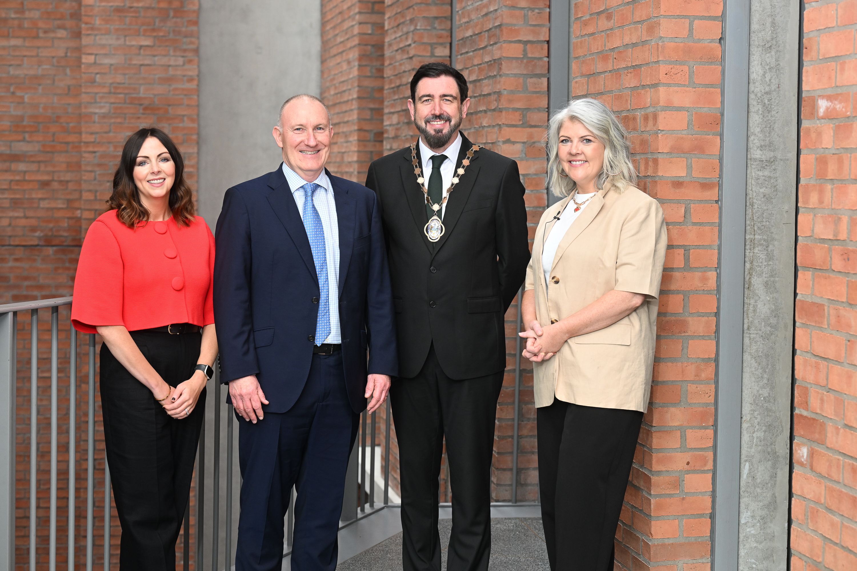 AMBITIOUS: Rachael McGuickin, Visit Belfast Deputy CEO, Gerry Lennon, Visit Belfast CEO, Deputy Lord Mayor Paul Doherty, and Lynette Fay, event host