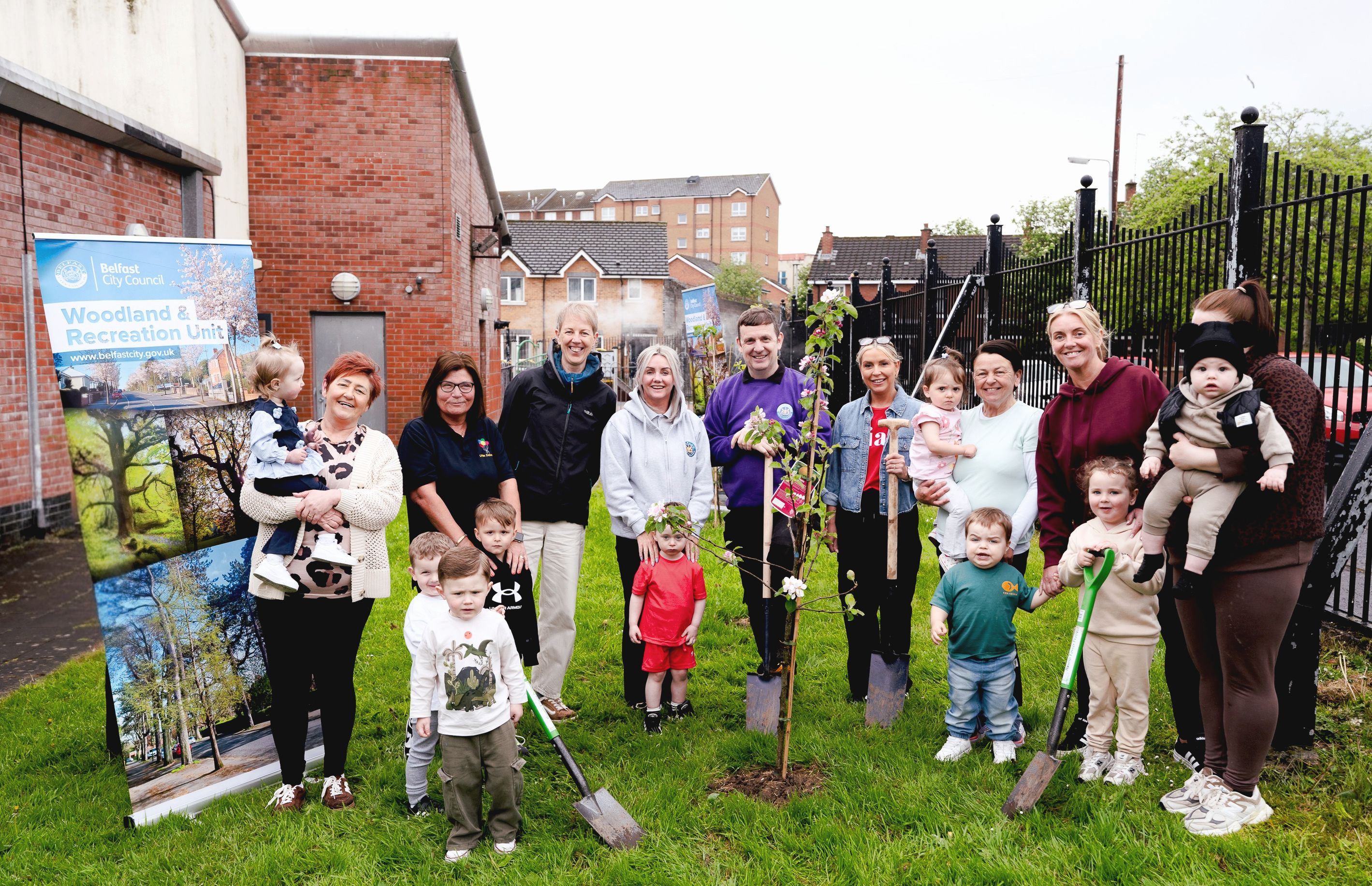 GOING GREEN: Children and parents from Ardoyne Community Centre Nursery