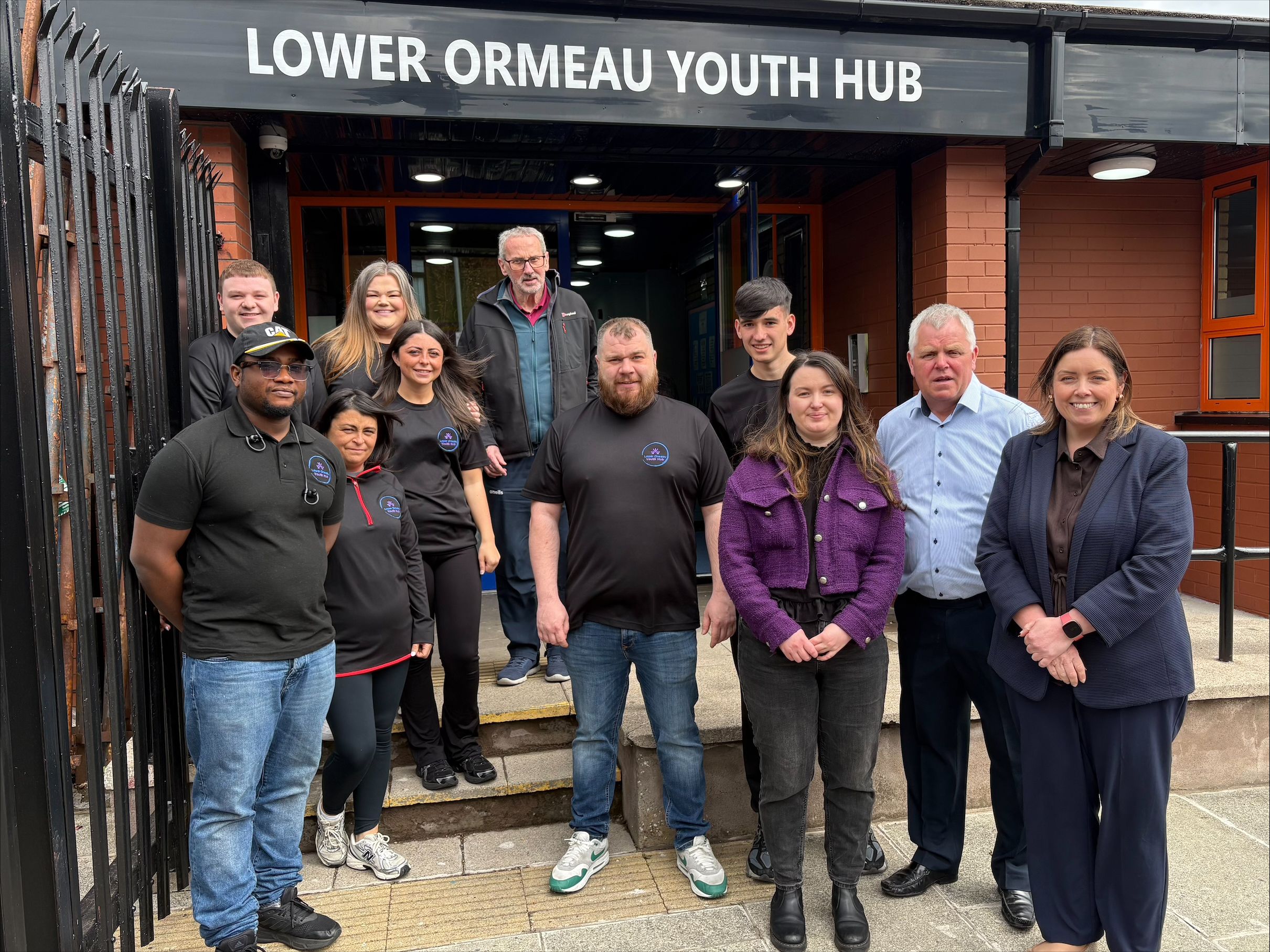 OPENING: Lower Ormeau Youth Hub workers with local reps