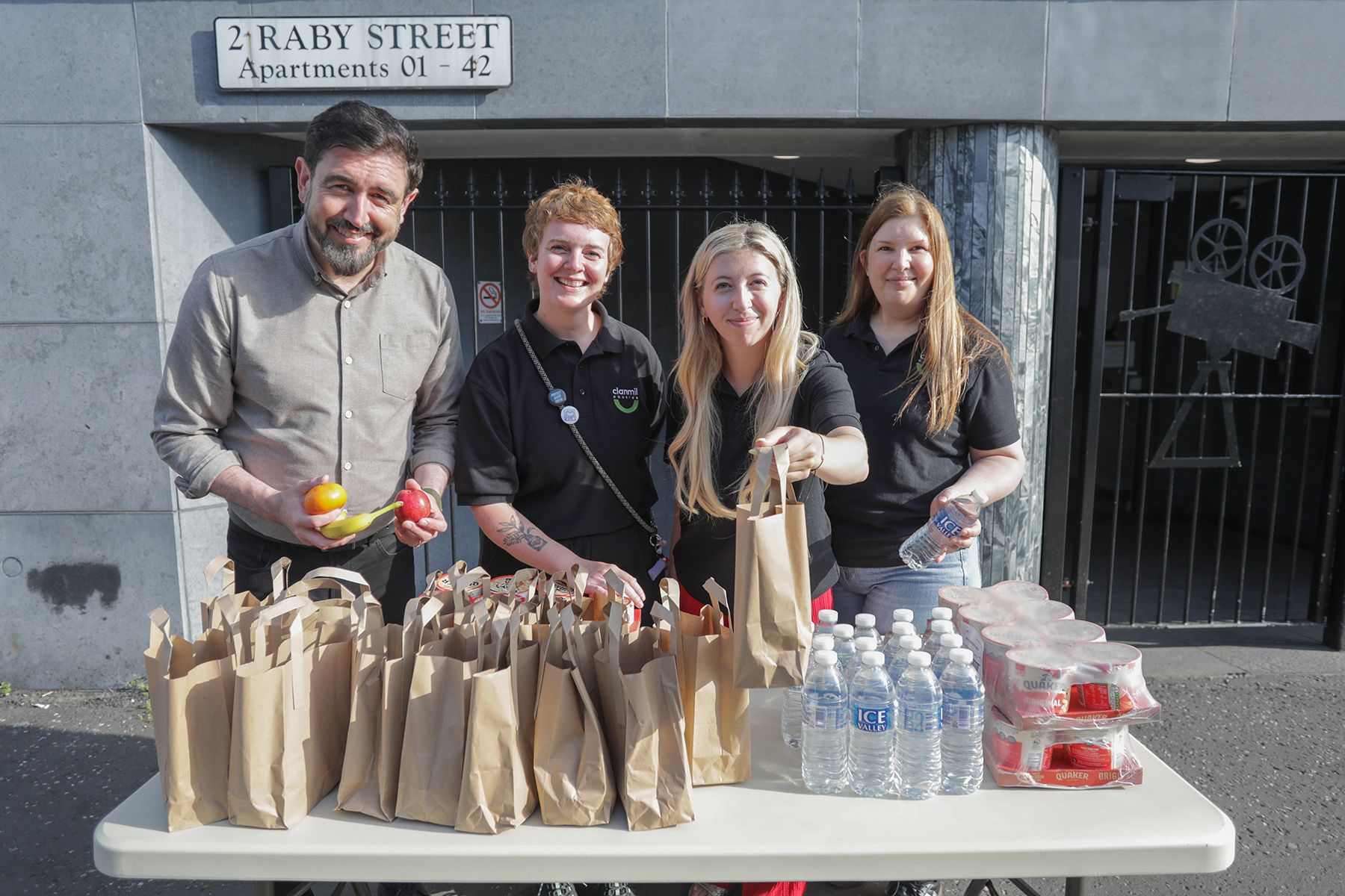 MOST IMPORTANT MEAL: Paul Doherty from Foodstock with Claire Shelds, Bernadette McGarry and Vicky McCafferty from Clanmil Housing