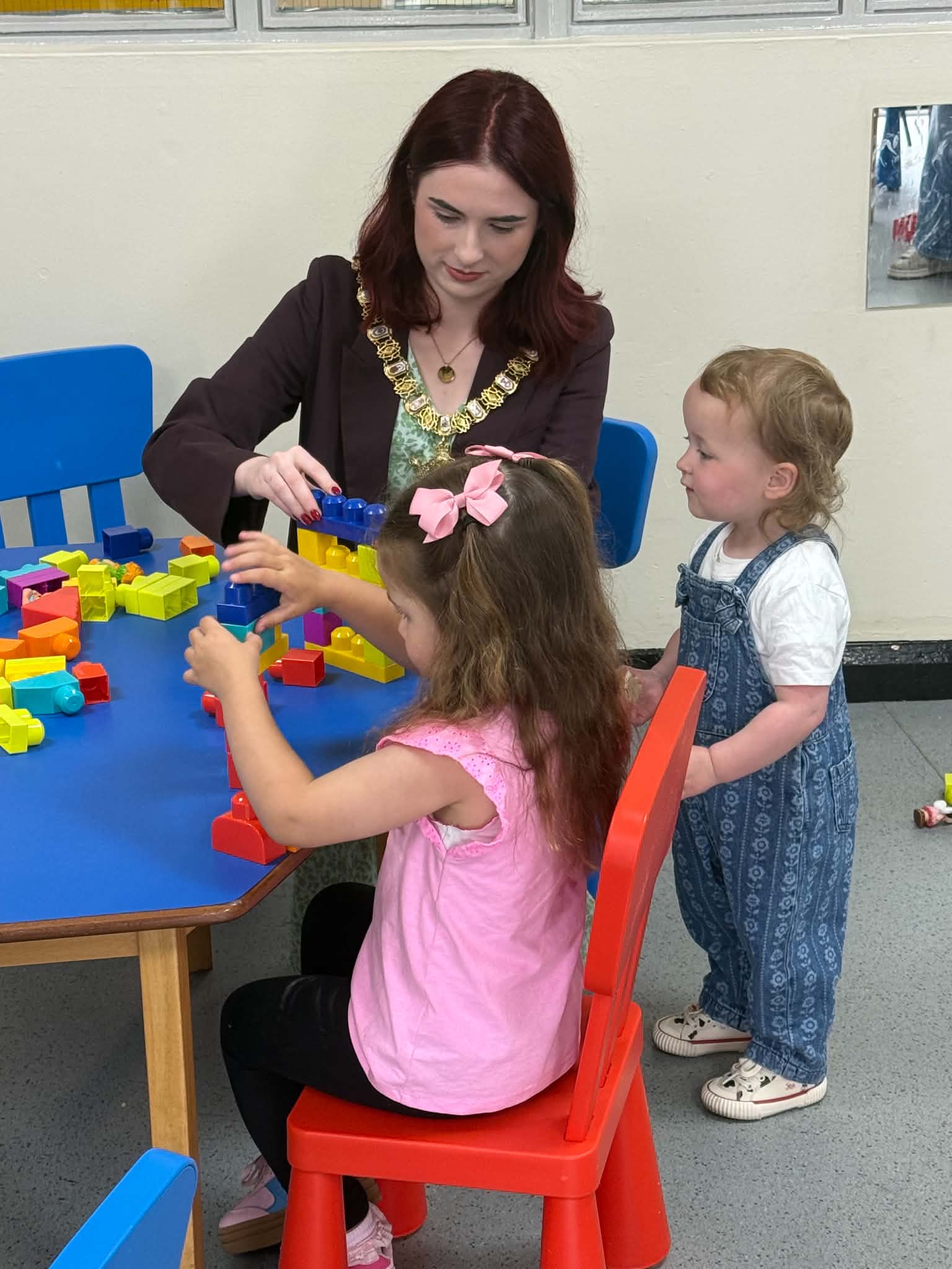 VISIT: New Lord Mayor of Belfast Róis-Máire Donnelly at Whiterock Children\'s Centre on Tuesday morning