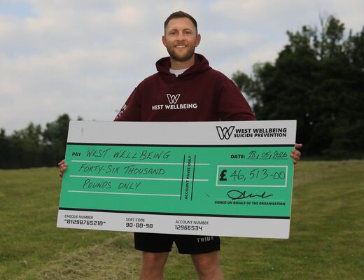 Conor's marathon effort raises huge £46,513 for West Wellbeing suicide prevention charity