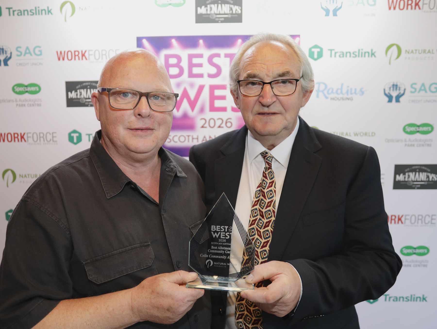BEST ALLOTMENT/COMMUNITY GARDEN: Michael McCorry and Sean Boyle from Colin Community Allotments