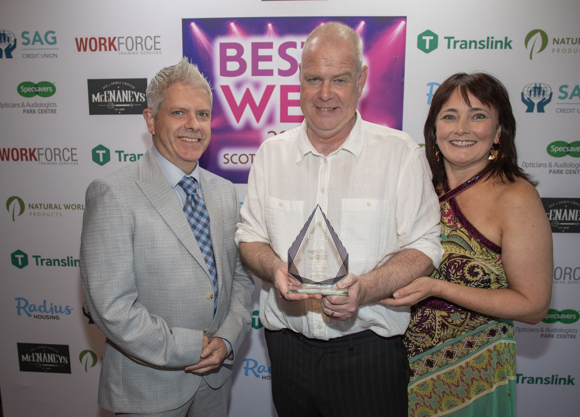 BEST TOUR GUIDE/PROVIDER: Dara Barrett from Memory Lane Tours, Roisin Barrett and Pete Marshall from sponsors Translink