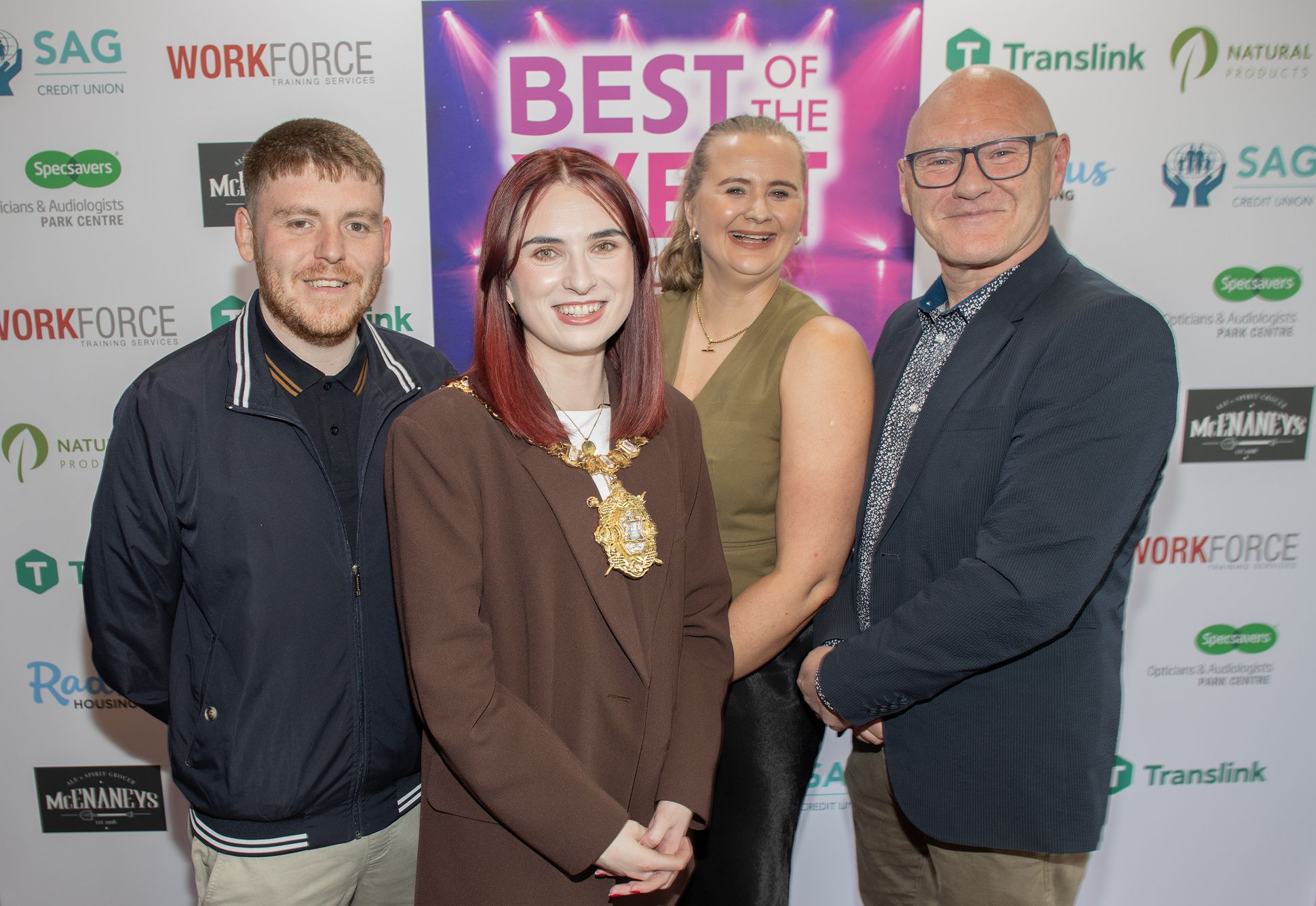 Councillor Ronan McLaughlin, Lord Mayor Councillor Róis-Máire Donnelly, Aisling Reilly MLA and Paul Maskey MP