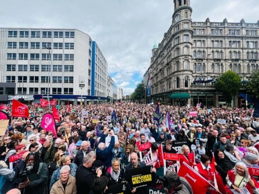 Thousands attend anti-racism rally in Belfast city centre 