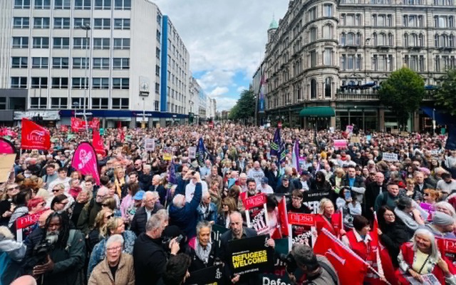 Thousands attend anti-racism rally in Belfast city centre 