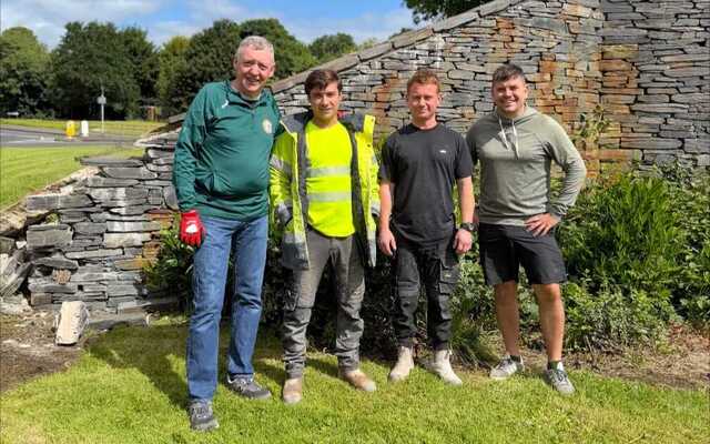 Community steps up to repair damaged wall on Michael Ferguson Roundabout