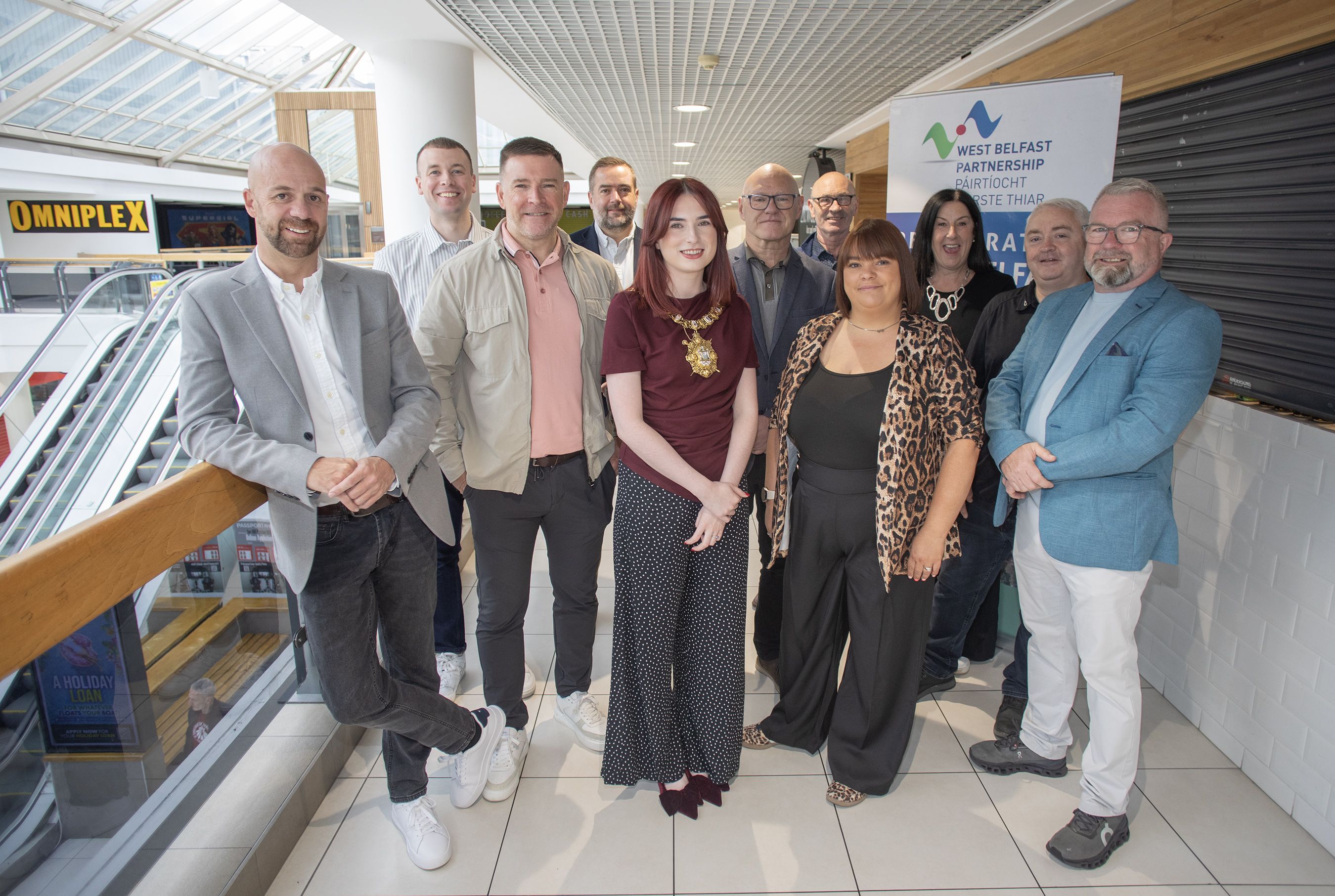 LAUNCH: The West Belfast Partnership team with Lord Mayor Róis-Máire Donnelly and Paul Maskey MP
