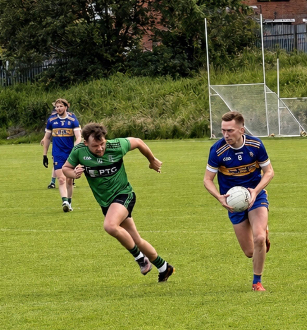 MY BALL: Michael McEnhill drives forward with the ball for Rossa
