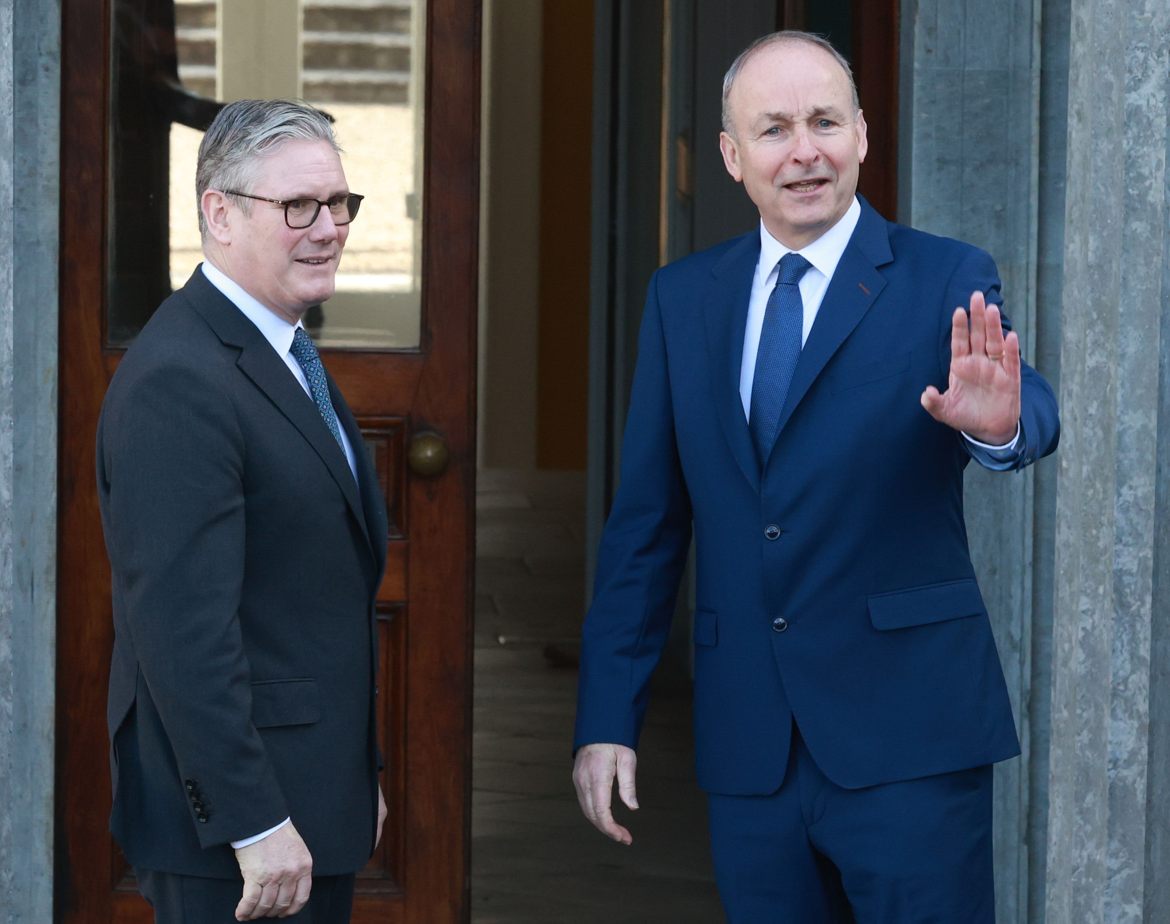 LESSONS: Micheál Martin greeting Keir Starmer during a visit to Cork