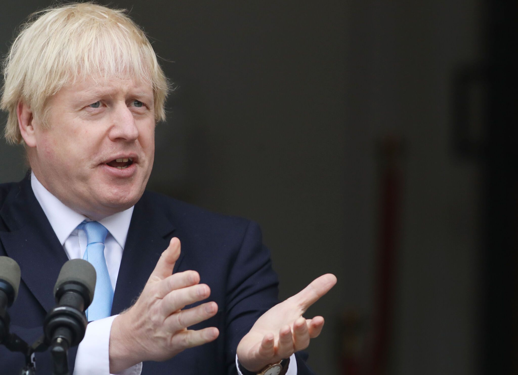 BORIS  BLUSTER: Two hands for the Brexit band