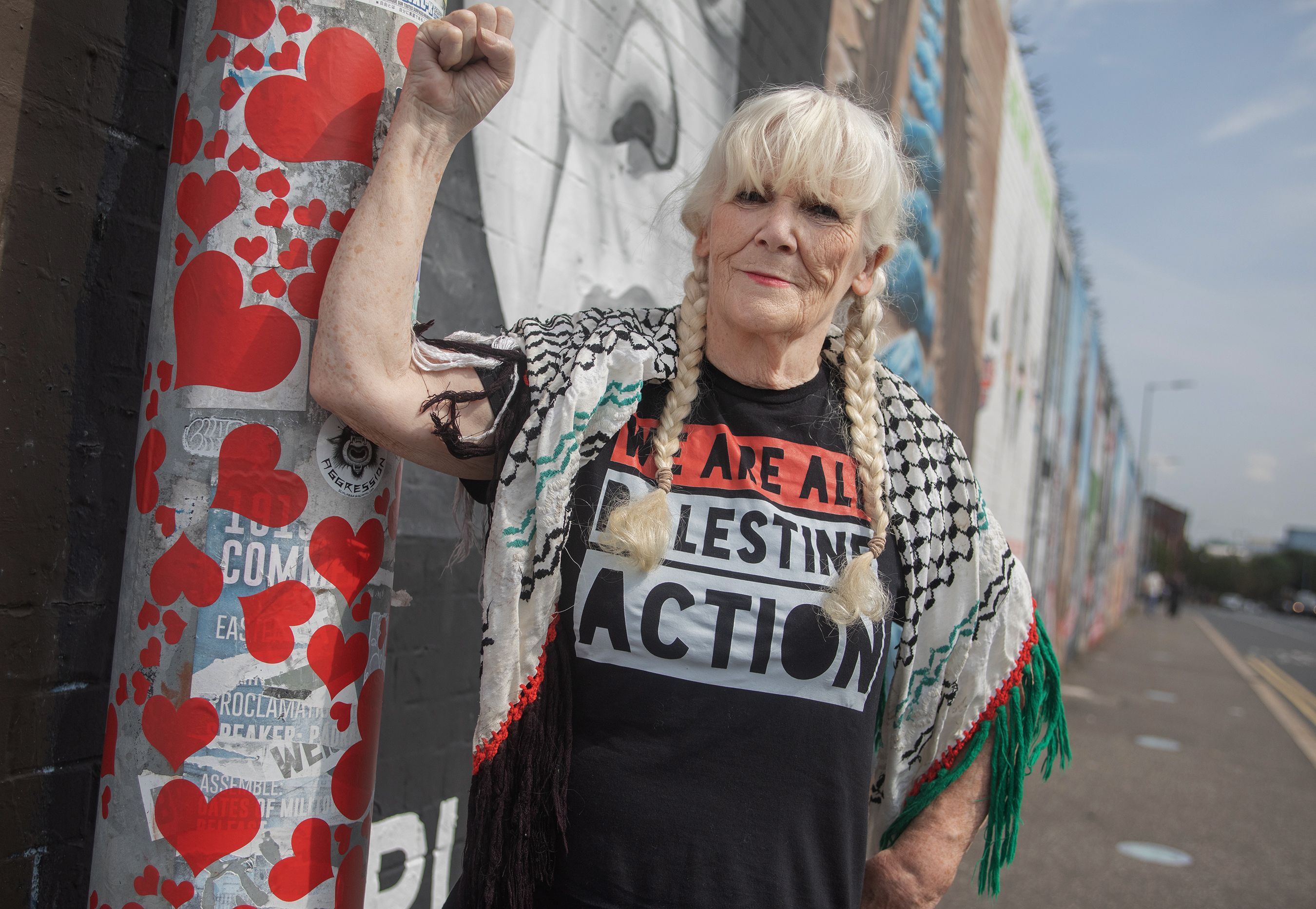 LEGAL CHALLENGE: Maire Mhic an Fhaili was arrested in Belfast last August for wearing a Palestine Action t-shirt