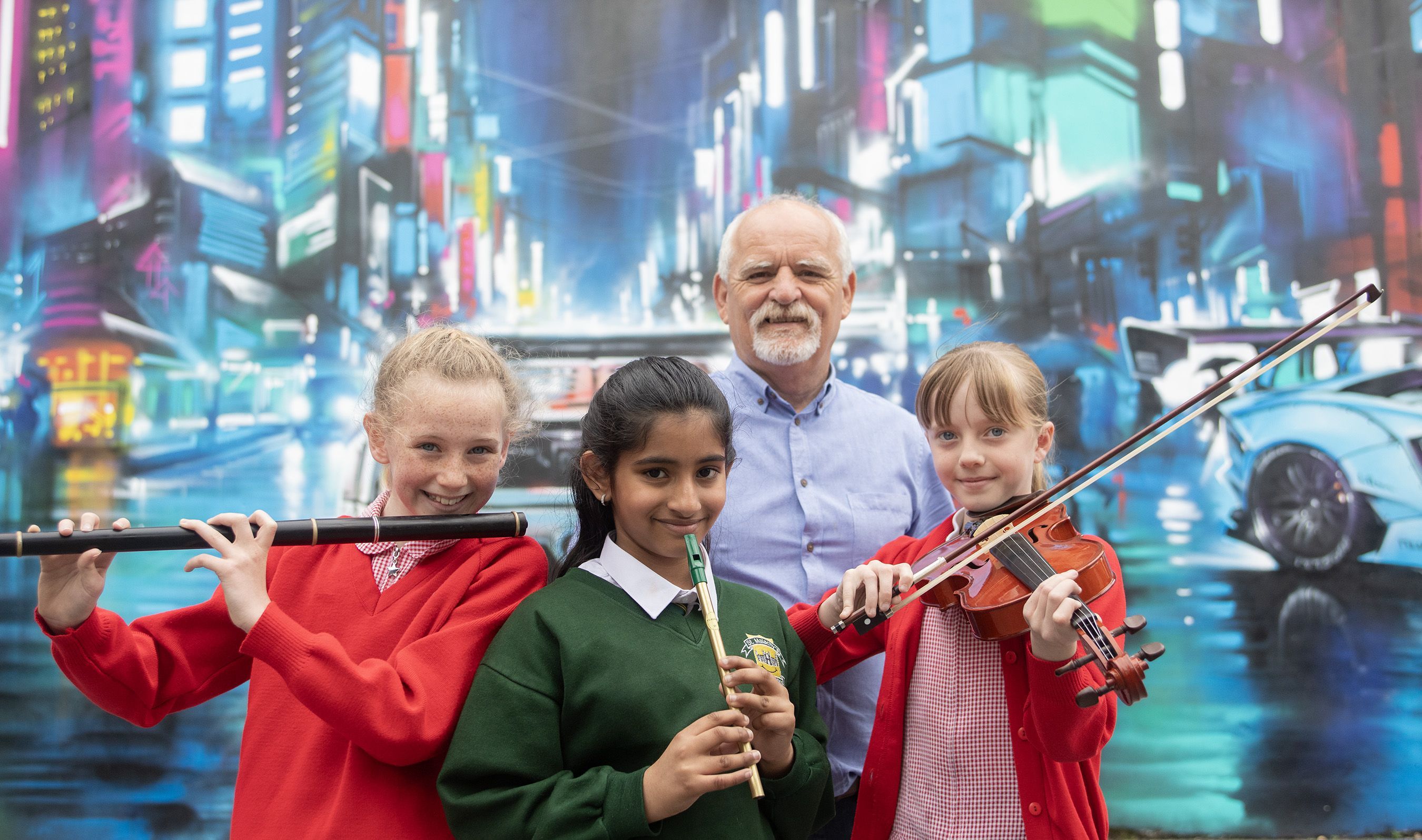 SUPPORT: Ray Morgan from Glengormley School of Traditional Music at a previous primary schools\' Irish Traditional Music Performance 