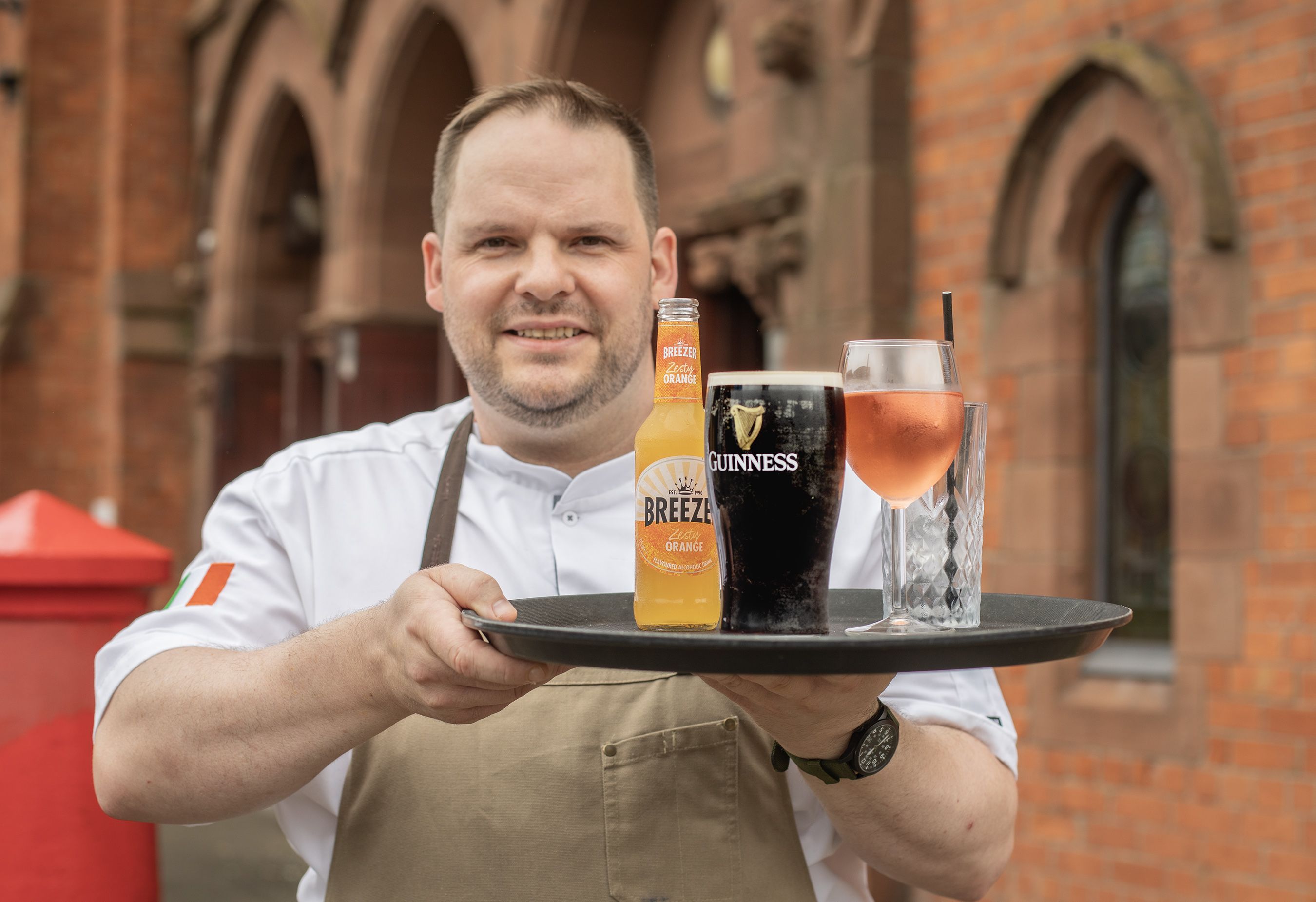 SLÁINTE: Dónal Ó Raghallaigh, owner of Bia Loch Lao, welcomes you to the restaurant in the Cultúrlann on the Falls Road