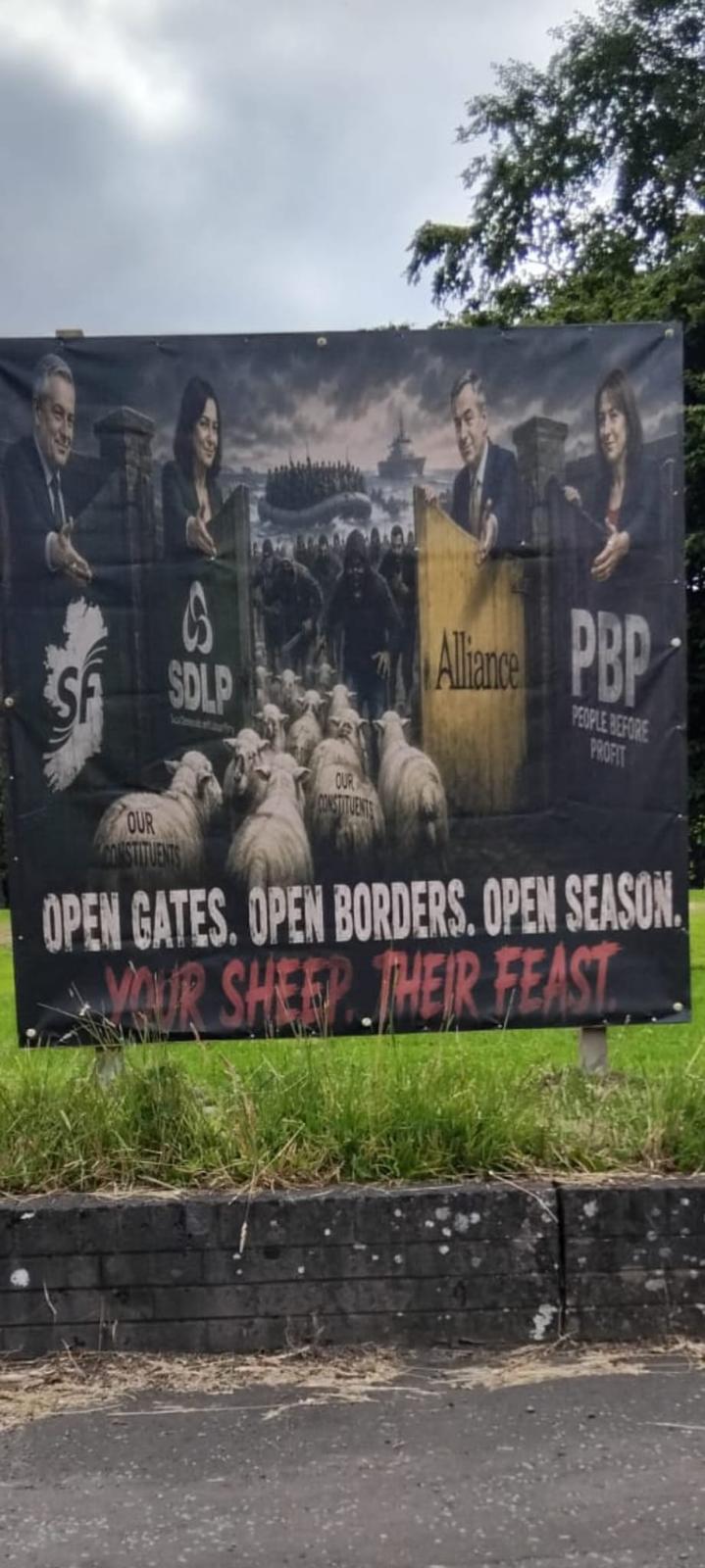 ANGER: The poster on Donegall Park Avenue