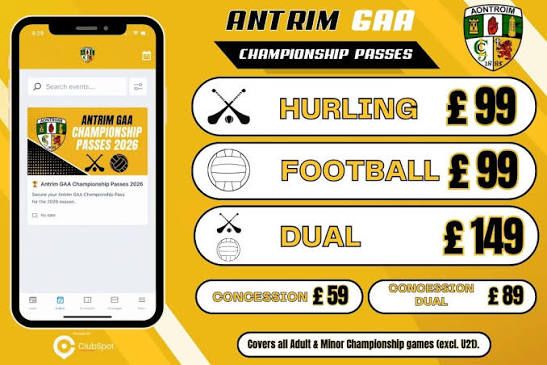 The 2026 Antrim GAA Club Season Pass is now available