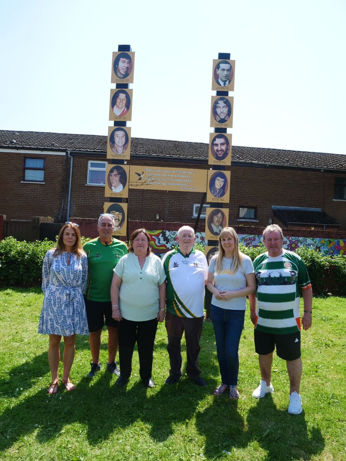 NEVER FORGOTTEN: Some of those who attended the rededication of the memorial to the hunger strikers on the Falls Road