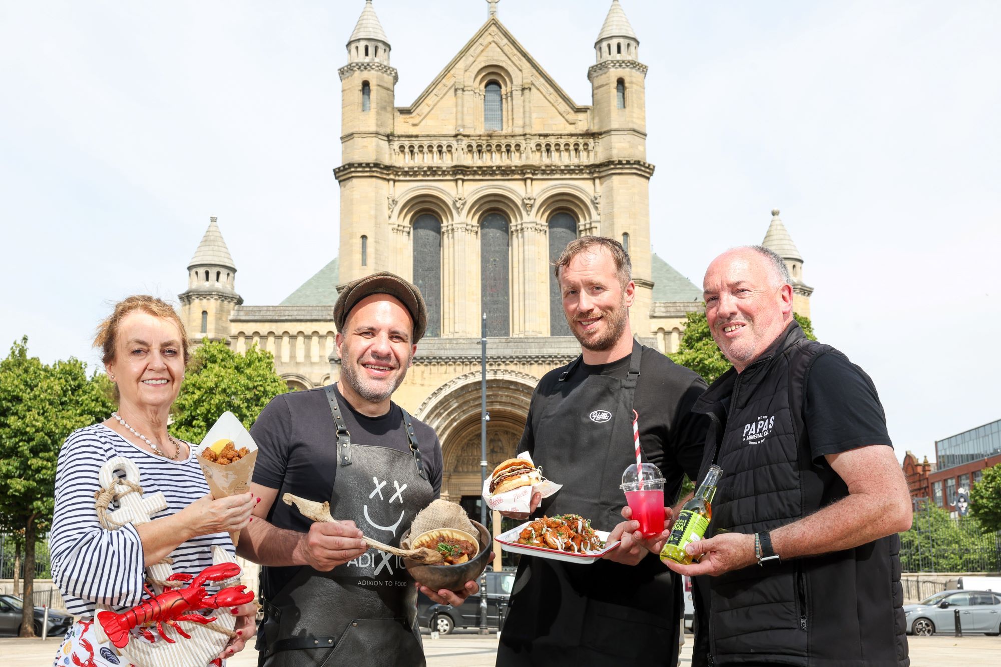 Local businesses Chowder Up and ADIXION from St George’s Market join traders The Hatch and Papa’s Minerals from the official Fleadh Food Village to showcase a taste of what the city will serve up when Belfast hosts Fleadh Cheoil na hÉireann