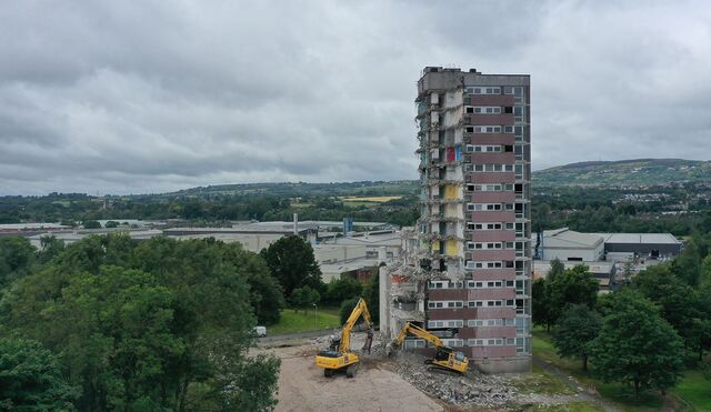 Work underway to demolish two Dunmurry tower blocks