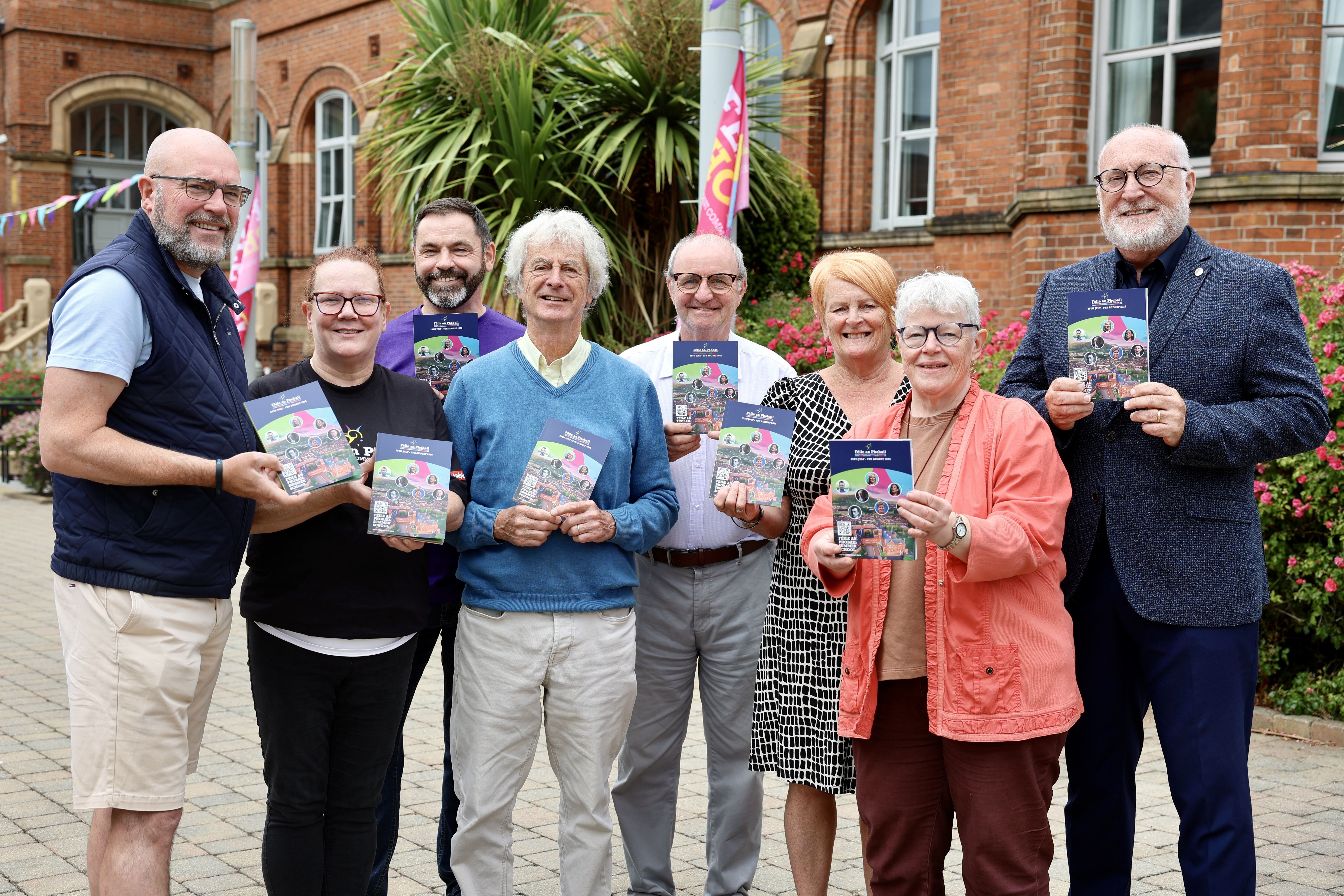 PACKED PROGRAMME: John Jones, Aine McCabe, Mícheál Gallagher-Sedrowski, Professor Bill Rolston, Jim Gibney, Carol Jackson, Claire Hackett and Professor Peter Finn at Féile an Phobail Debates and Discussions Programme launch