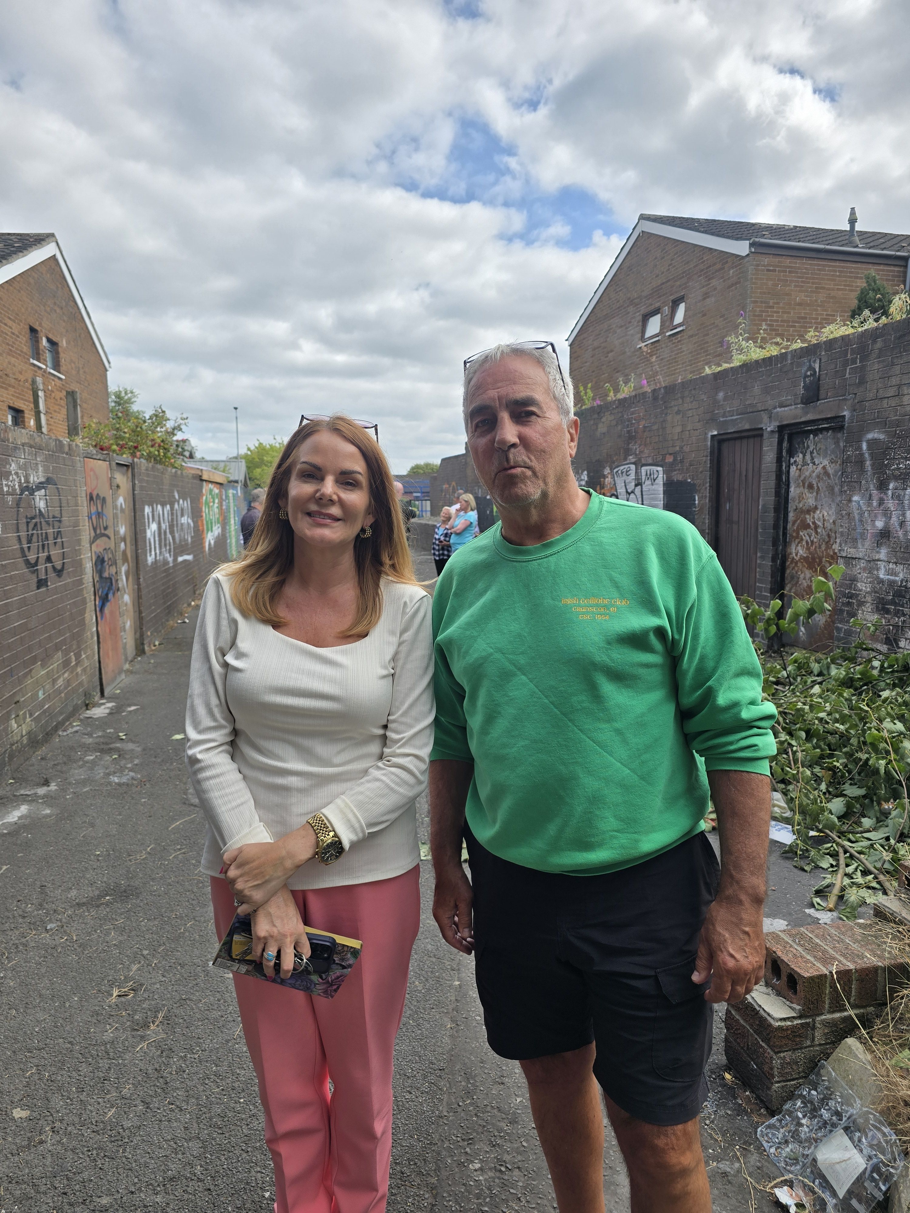 CONCERNS: Councillor Tina Black and Pat Sheehan MLA in the Ross Road alleyway