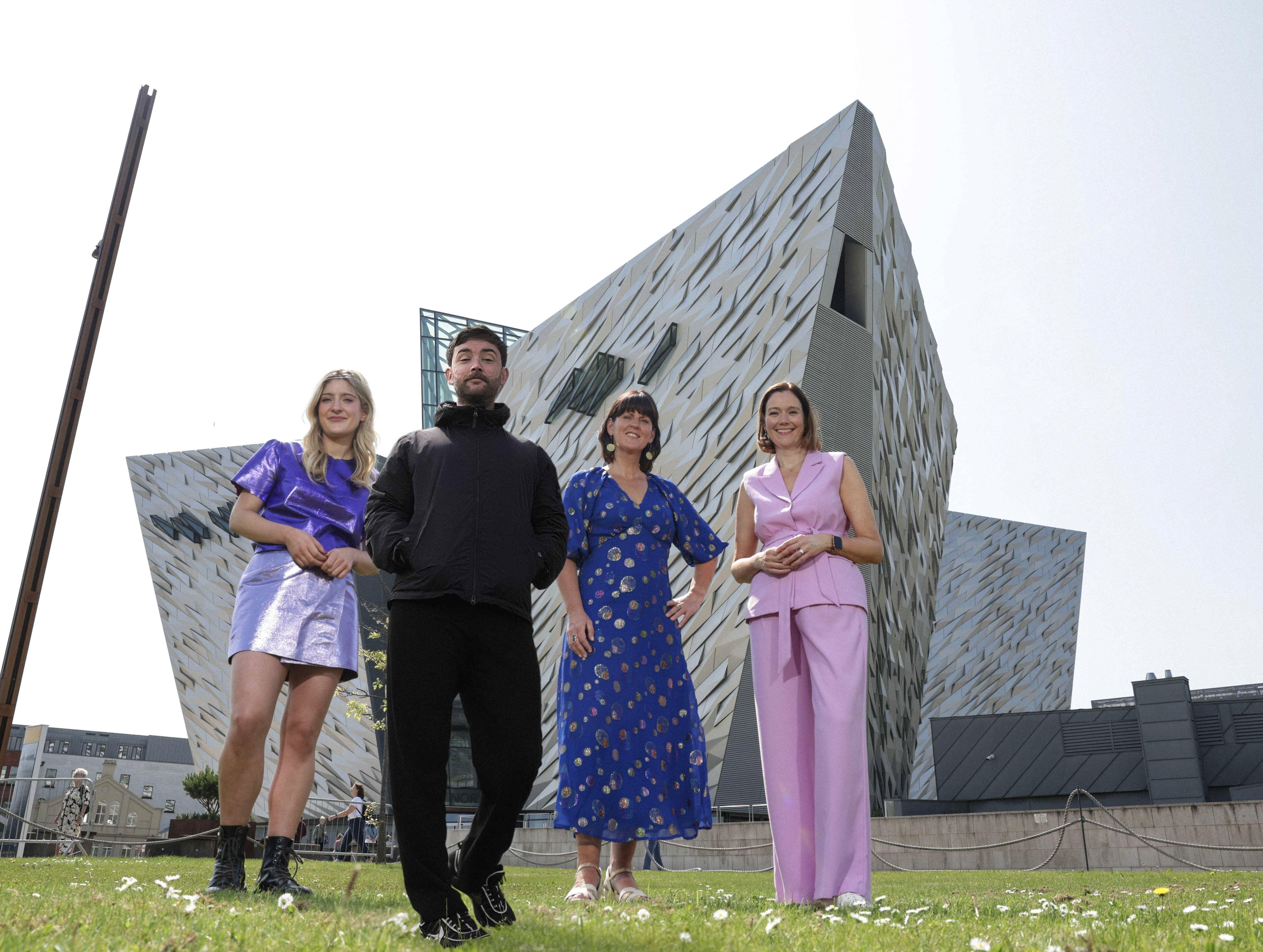 ON AIR FROM TODAY: Presenters Gráinne McElwain, Peadar Ó Goill, Doireann Ní Ghlacáin and Doireann Ní Ghlacáin