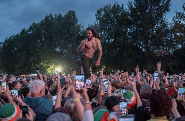 WATCH: Bob Vylan's explosive set wows Féile audience at Falls Park