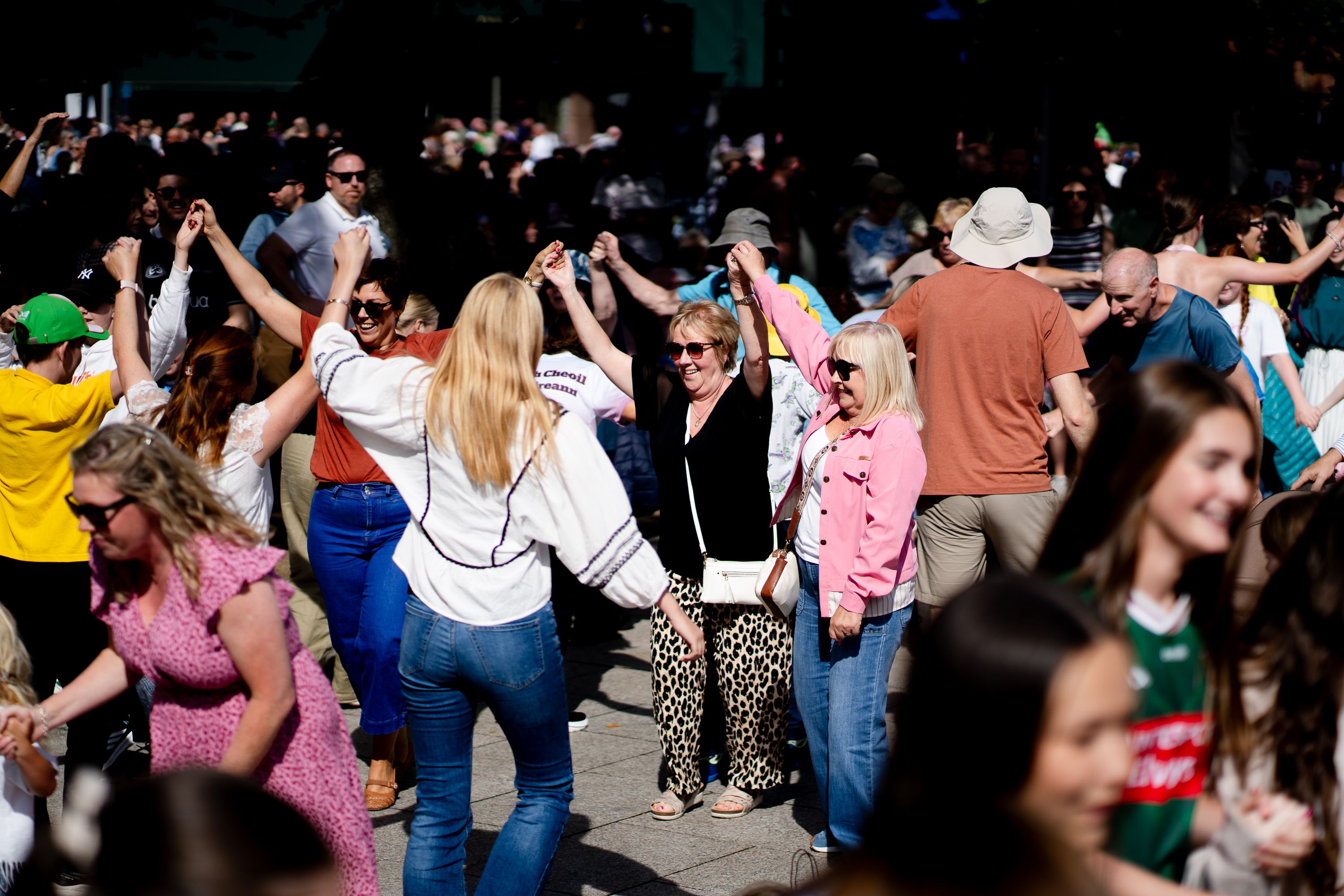 FLEADH FUN: Crowds enjoy the Céilí at Belfast City Hall Gig Rig on Friday night