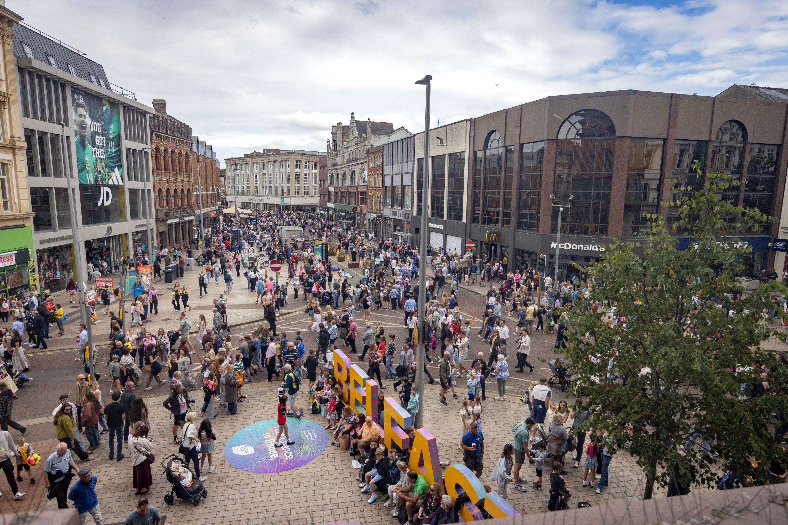 PEDESTRIANISATION: Crowds in Belfast city centre during the Fleadh
