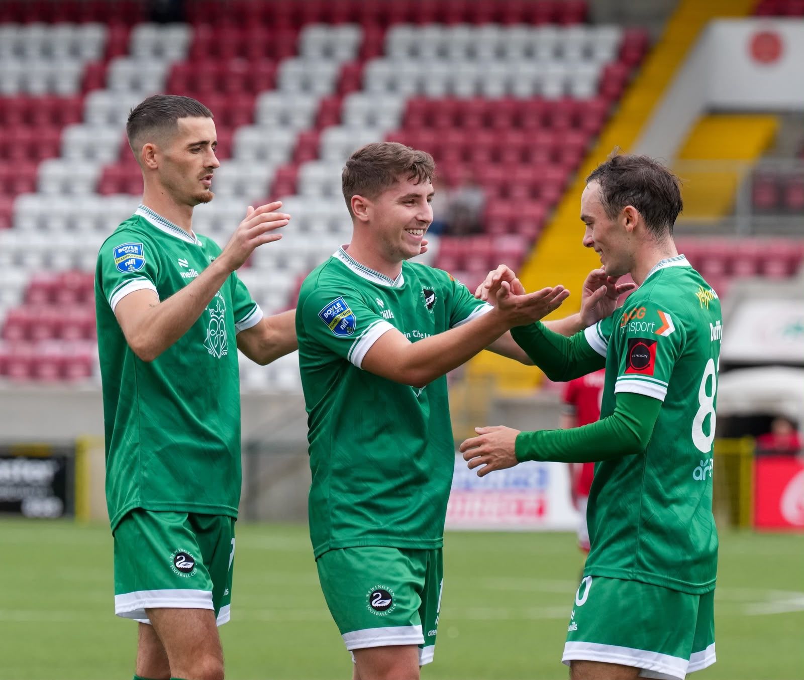 SUPER STRIKE: Seamus Duffy celebrates his excellent goal against QUB